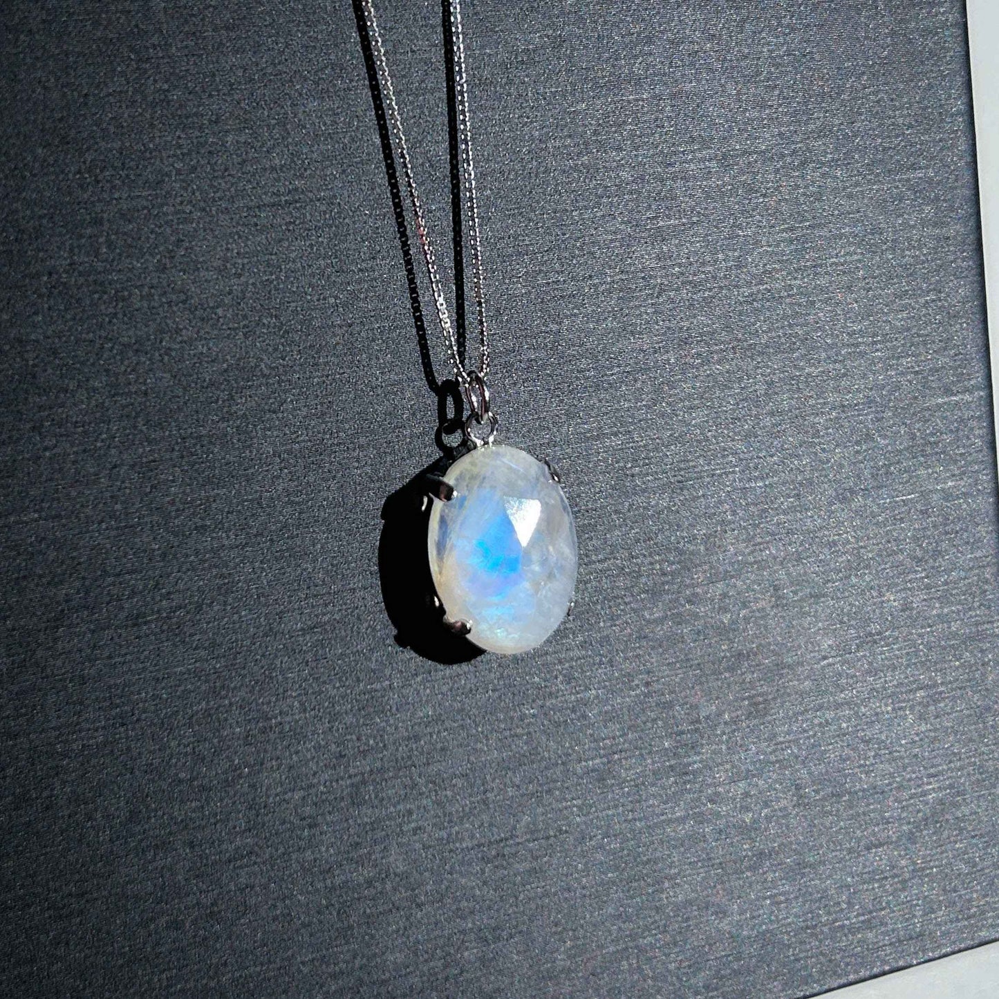 Faceted Blue Moonstone Silver Pendant (chain excluded)