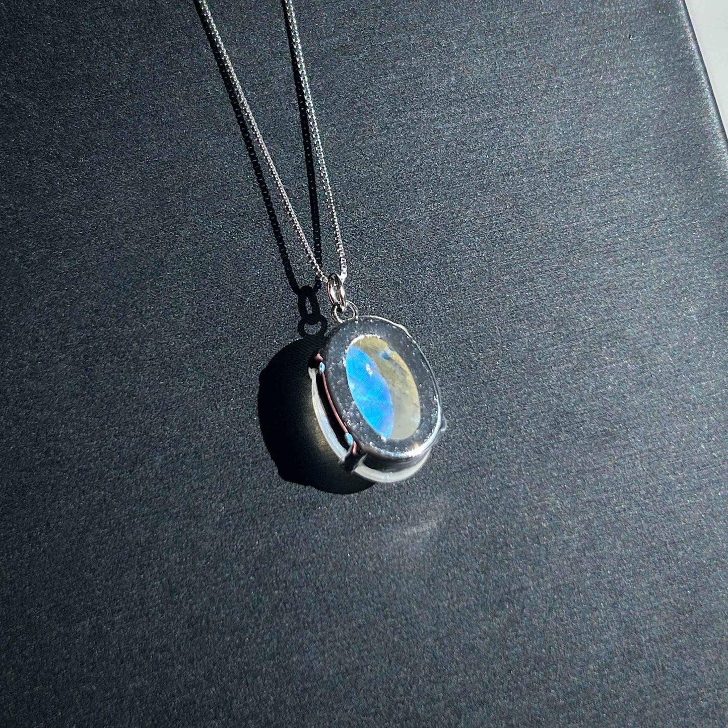 Faceted Blue Moonstone Silver Pendant (chain excluded)