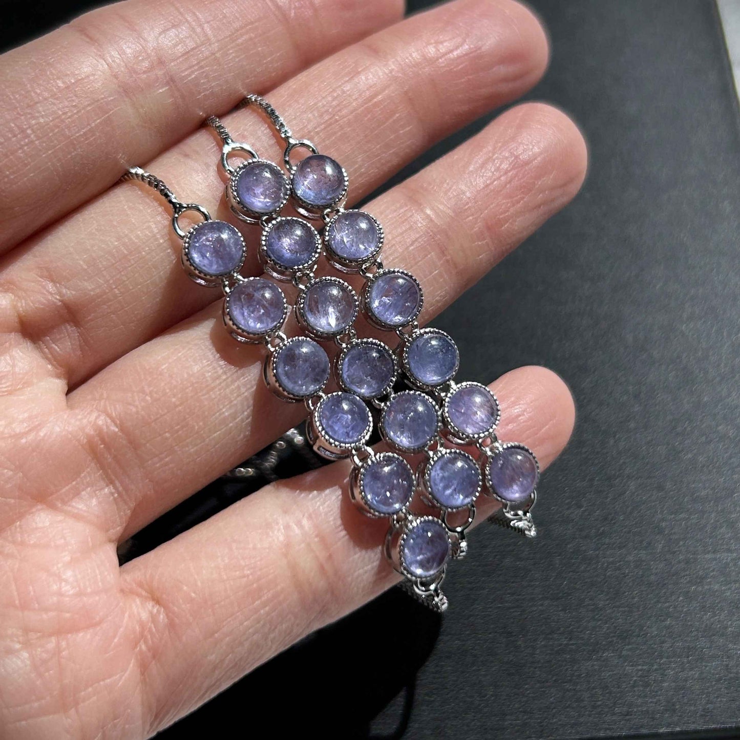 High Quality Tanzanite Adjustable 925 Sterling Silver Bracelet
