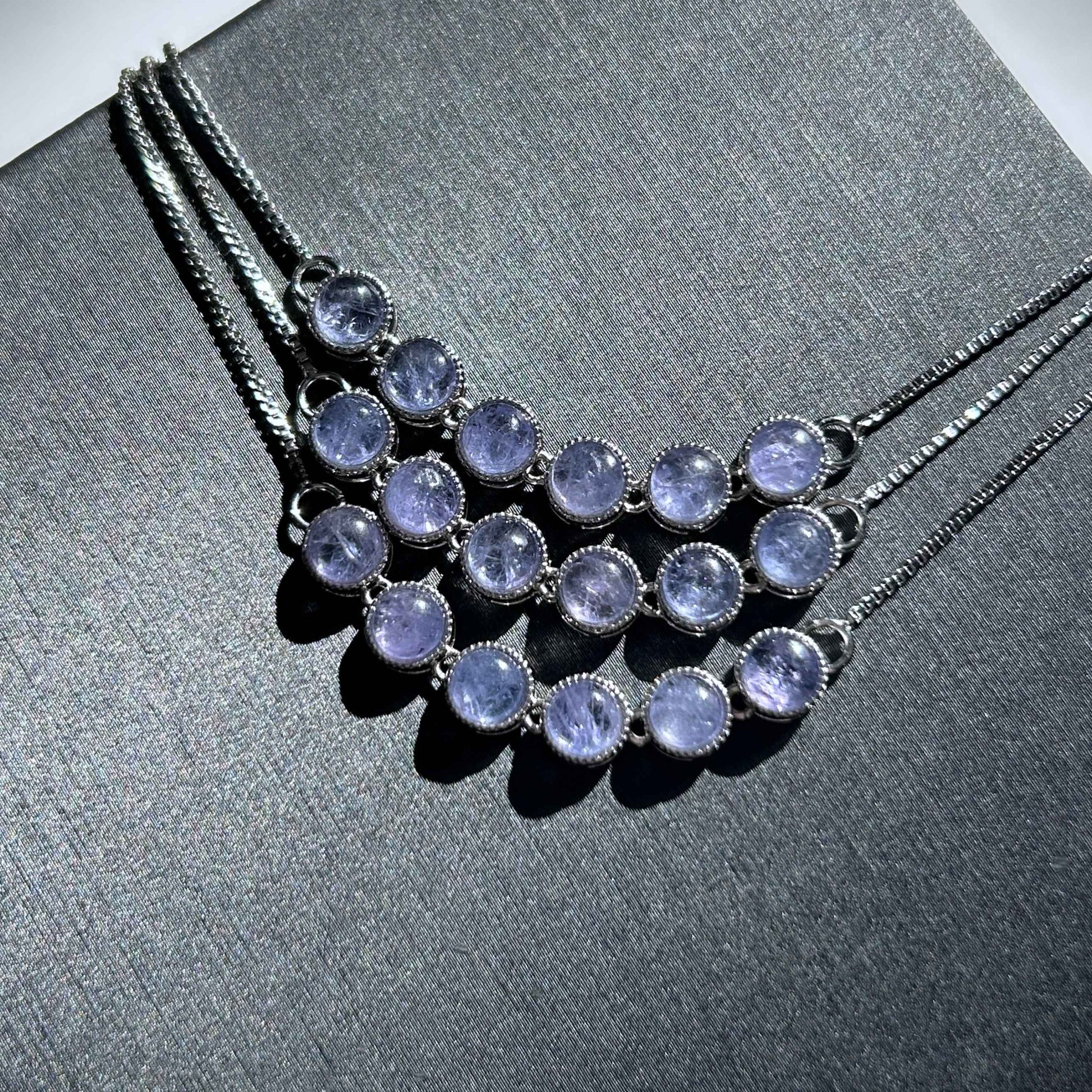 High Quality Tanzanite Adjustable 925 Sterling Silver Bracelet