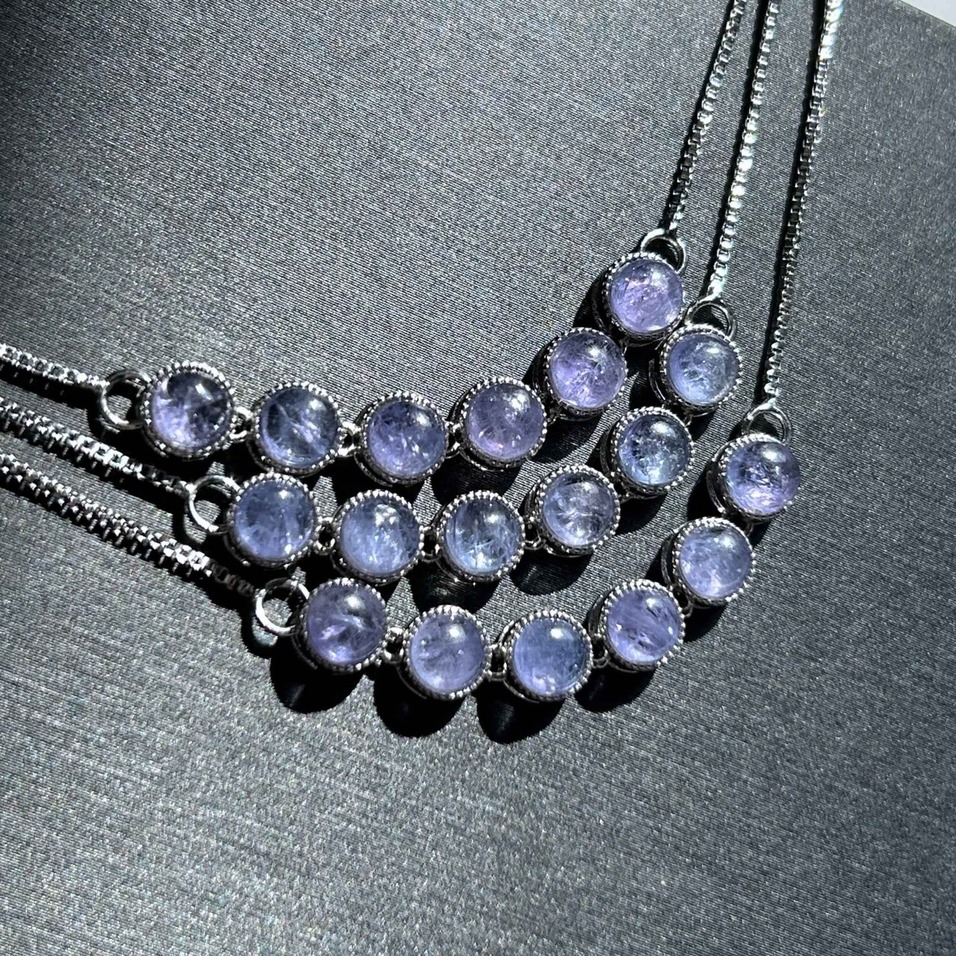 High Quality Tanzanite Adjustable 925 Sterling Silver Bracelet