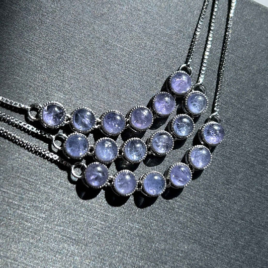 High Quality Tanzanite Adjustable 925 Sterling Silver Bracelet