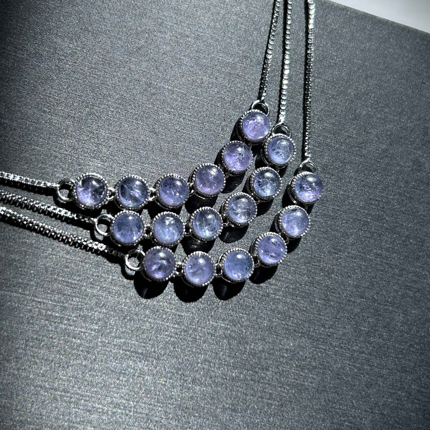 High Quality Tanzanite Adjustable 925 Sterling Silver Bracelet