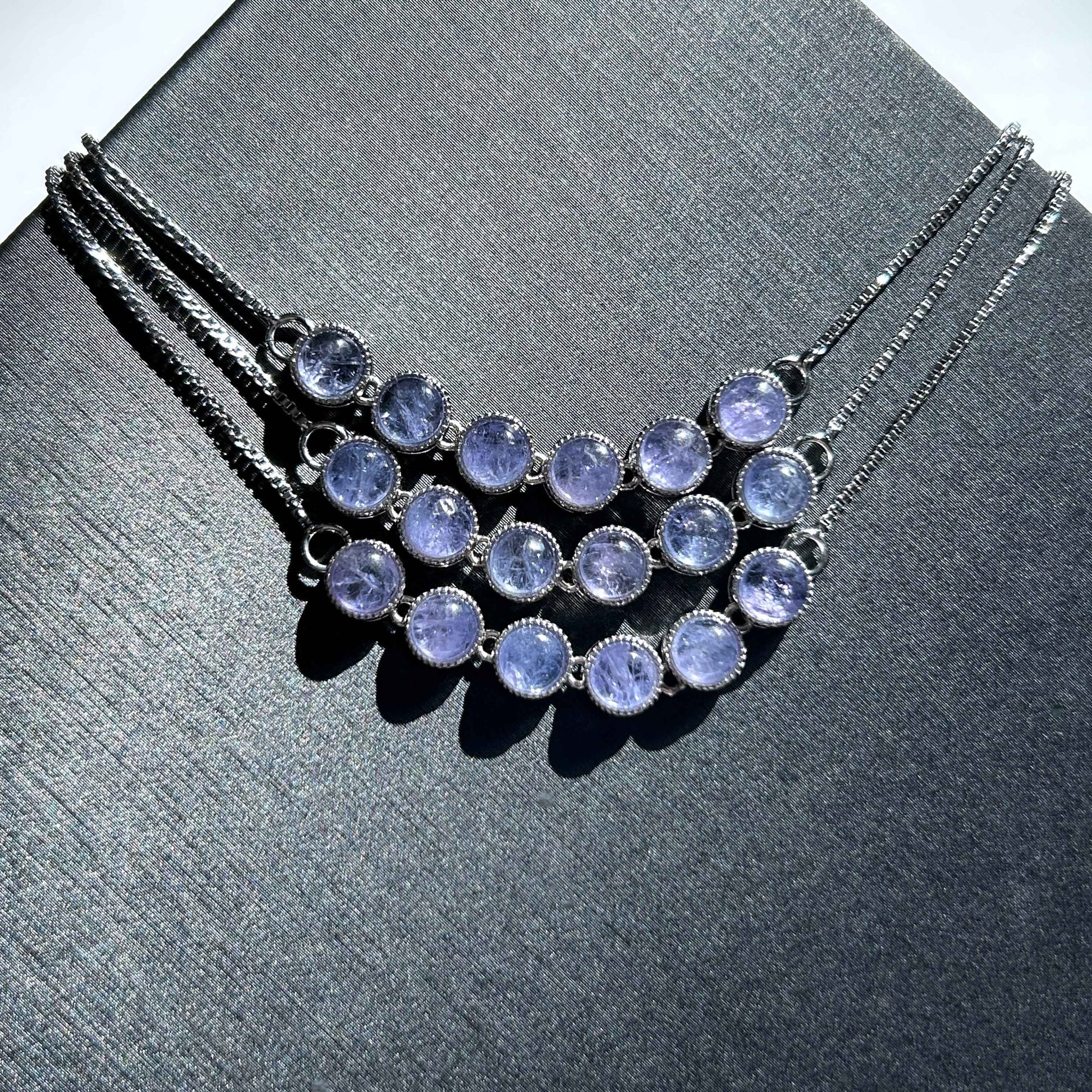 High Quality Tanzanite Adjustable 925 Sterling Silver Bracelet