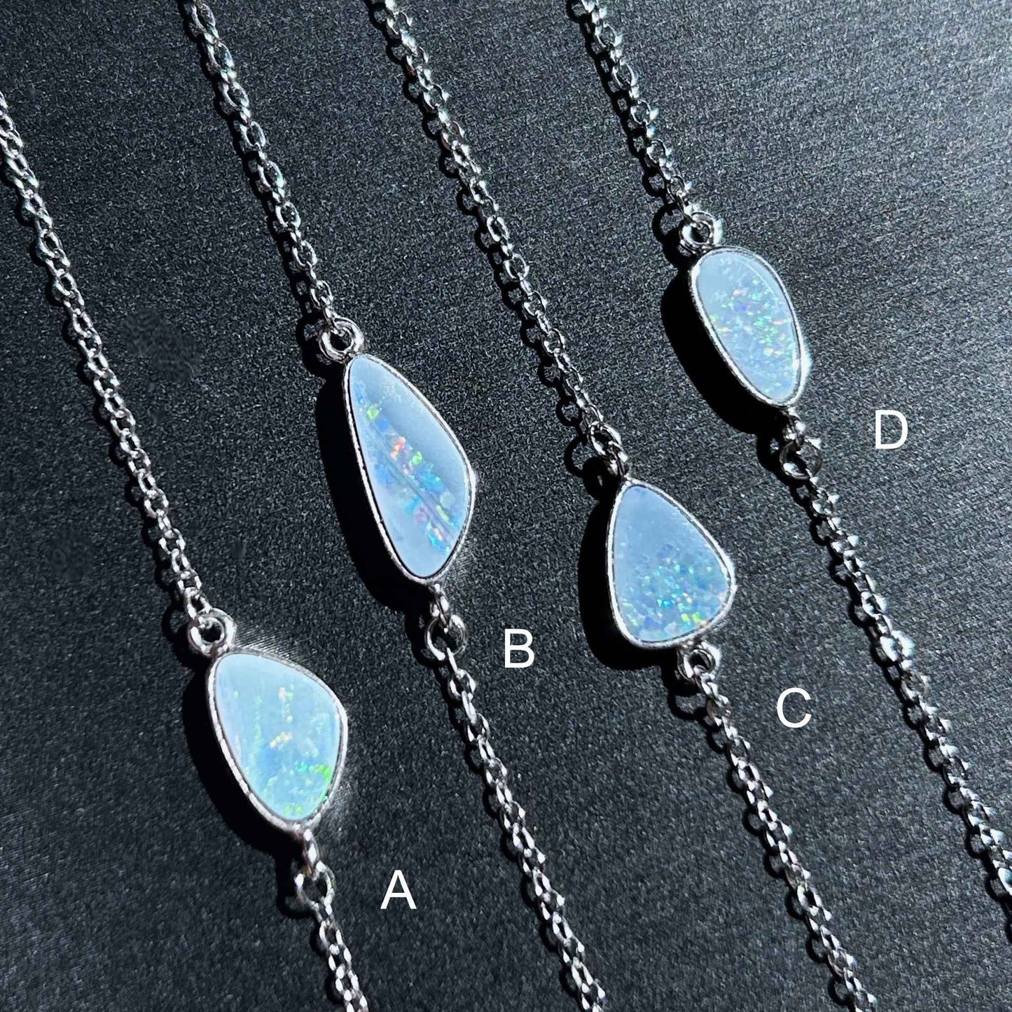 High Quality Australian Blue Opal Bracelet Silver Adjustable Bracelet