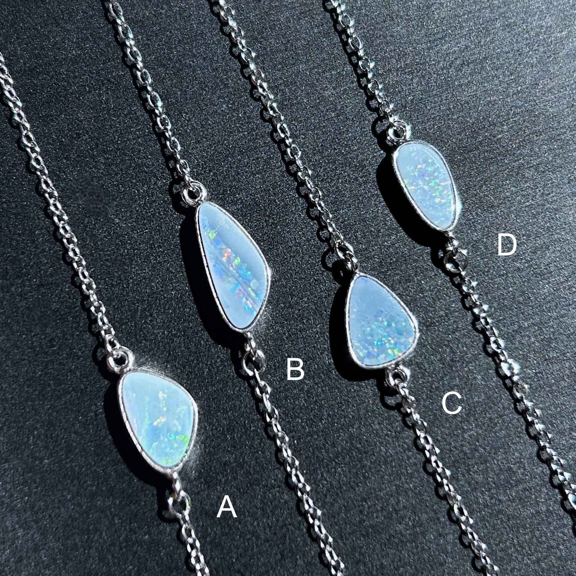 High Quality Australian Blue Opal Bracelet Silver Adjustable Bracelet