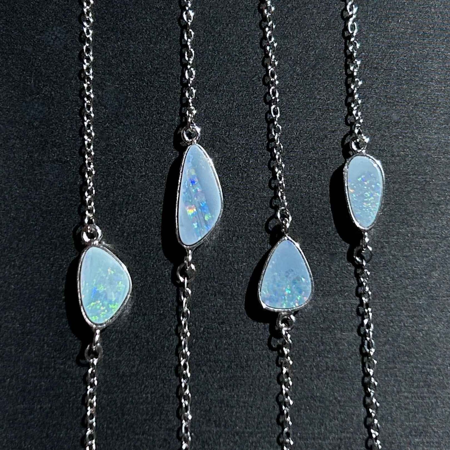 High Quality Australian Blue Opal Bracelet Silver Adjustable Bracelet