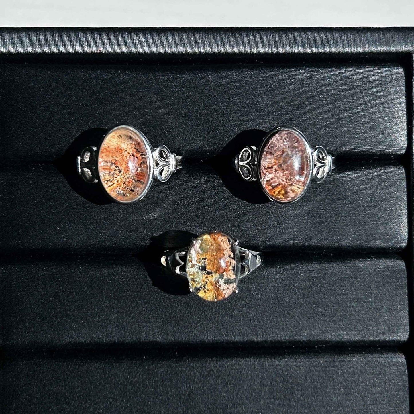 Garden Quartz Phantom Quartz Adjustable Silver Ring