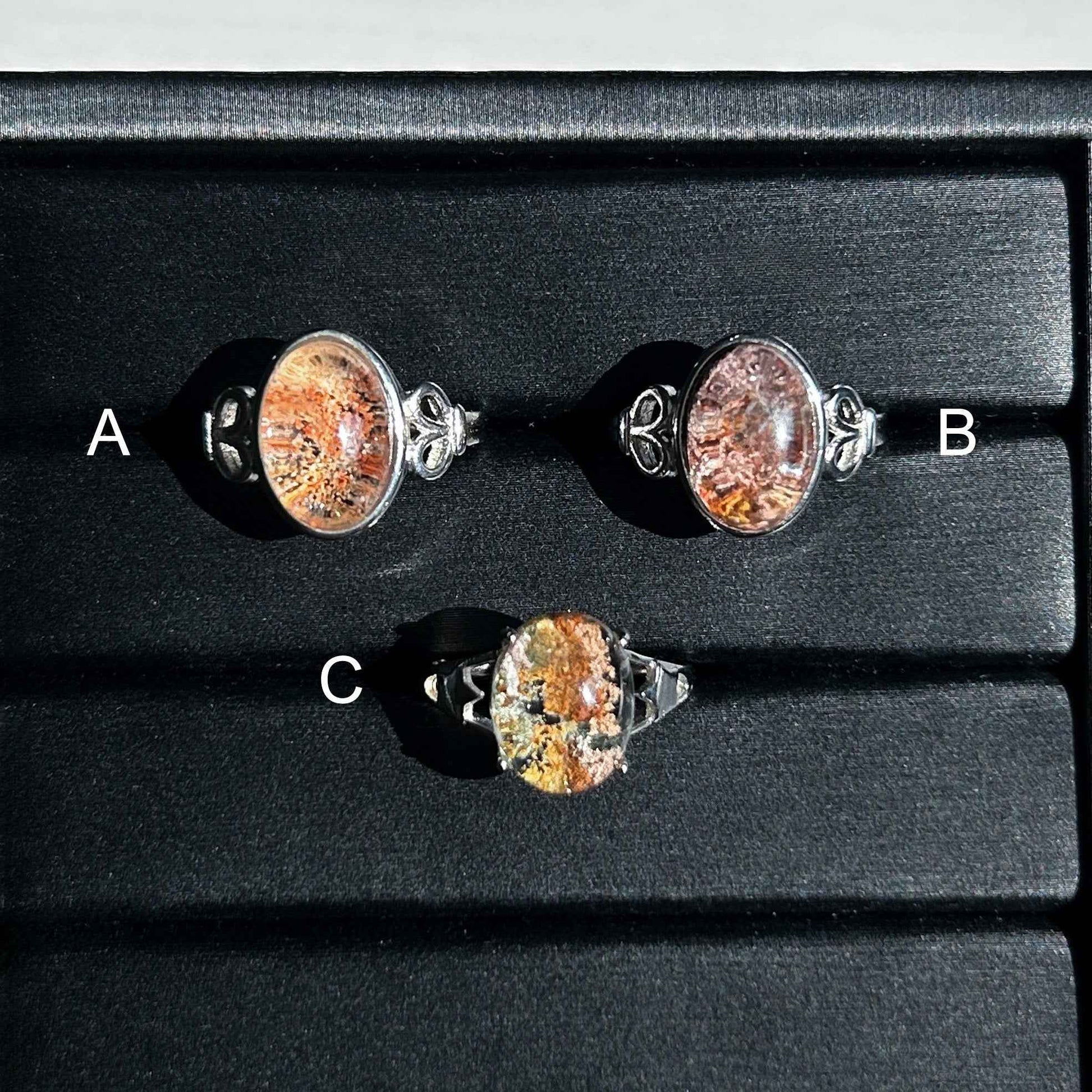 Garden Quartz Phantom Quartz Adjustable Silver Ring