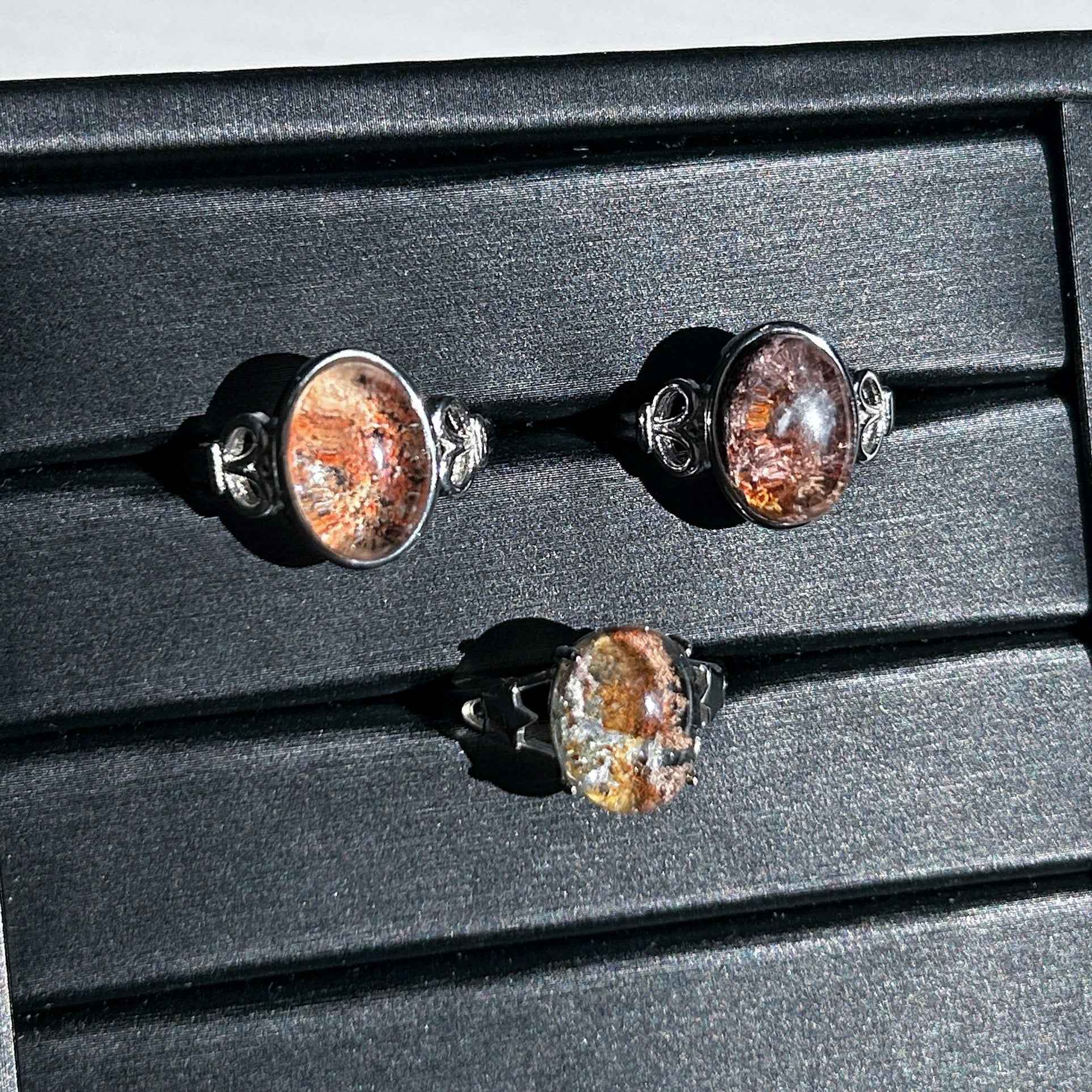 Garden Quartz Phantom Quartz Adjustable Silver Ring