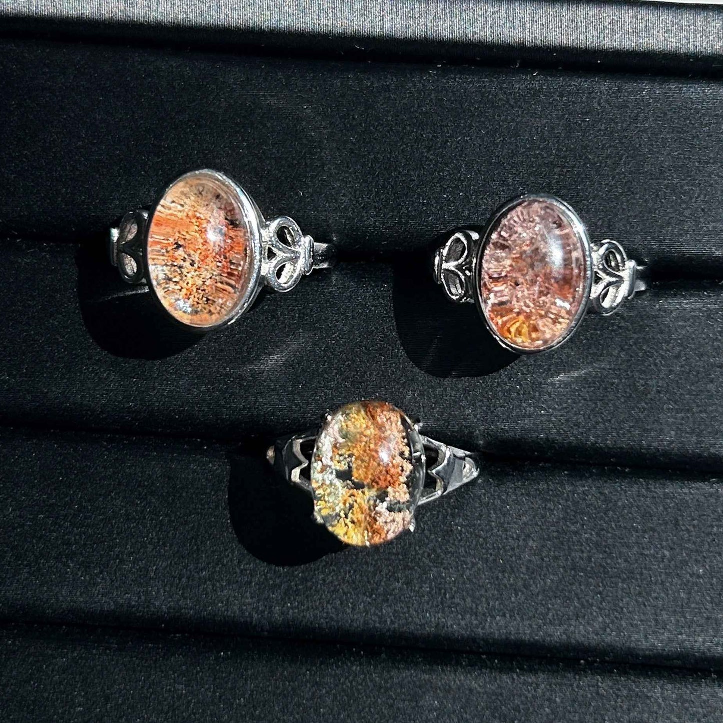 Garden Quartz Phantom Quartz Adjustable Silver Ring