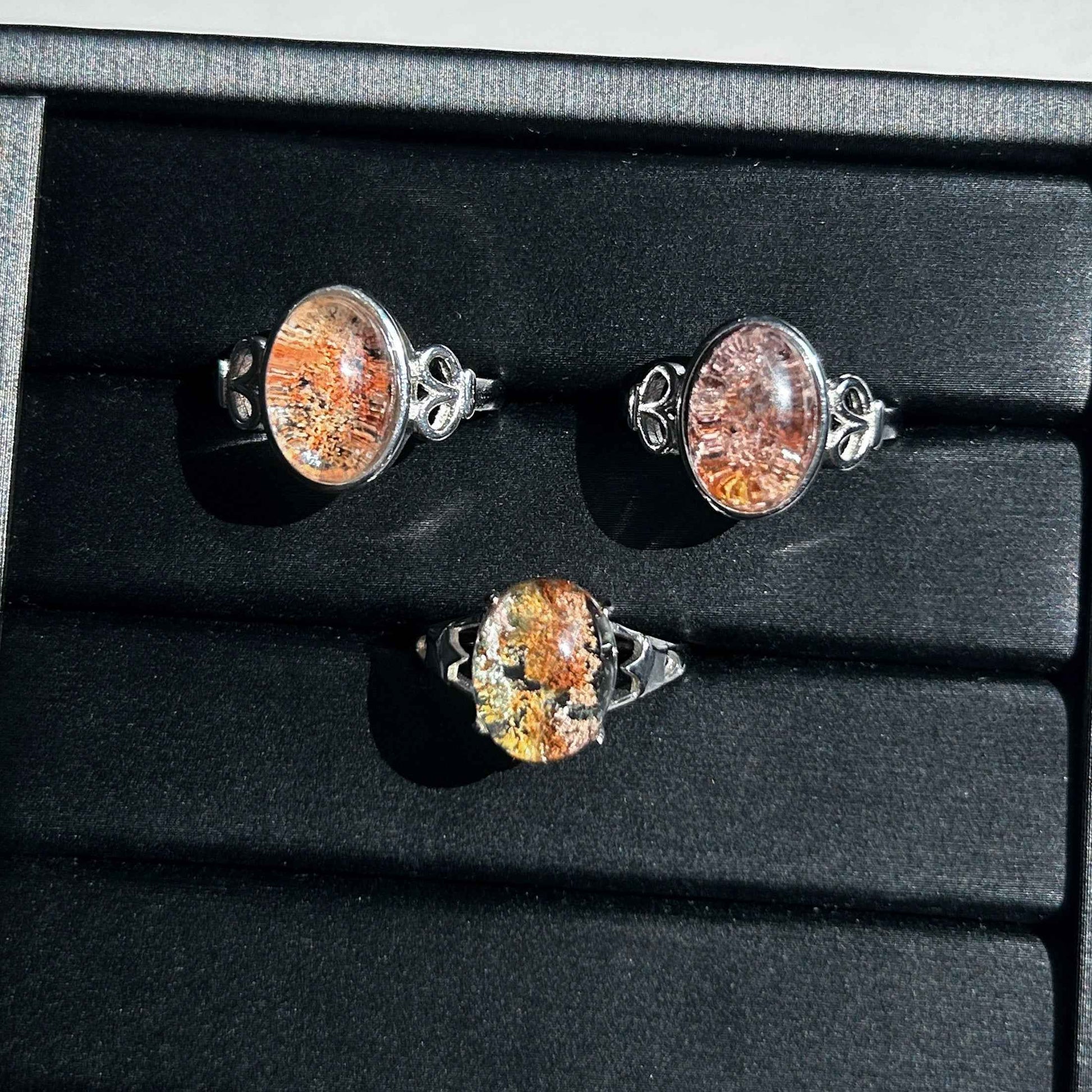 Garden Quartz Phantom Quartz Adjustable Silver Ring