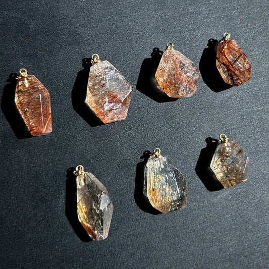 Rare High Quality Golden Black Super7 Small 14k Gold Pendant (chain included)