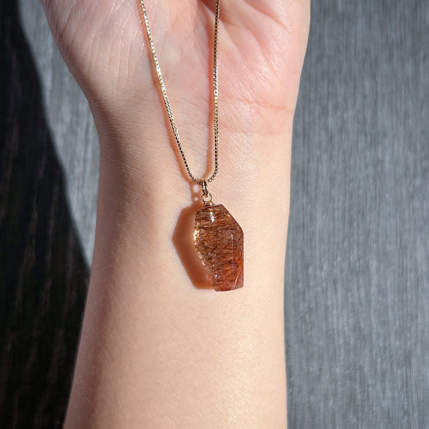 Rare High Quality Golden Black Super7 Small 14k Gold Pendant (chain included)