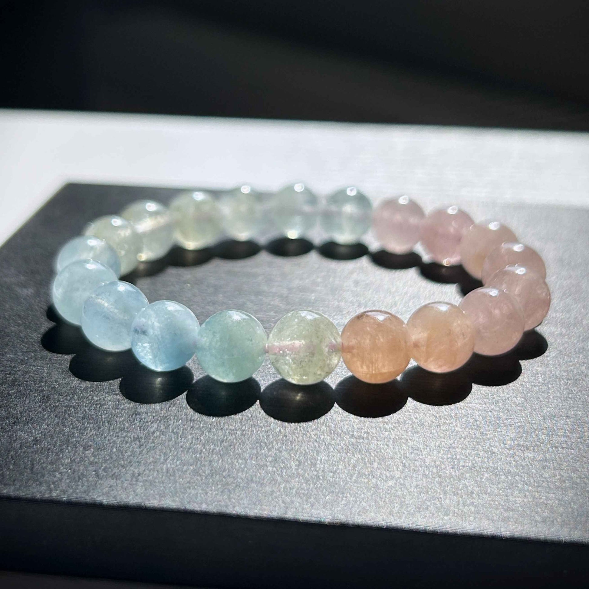 Rainbow Morganite Bracelet in 9MM