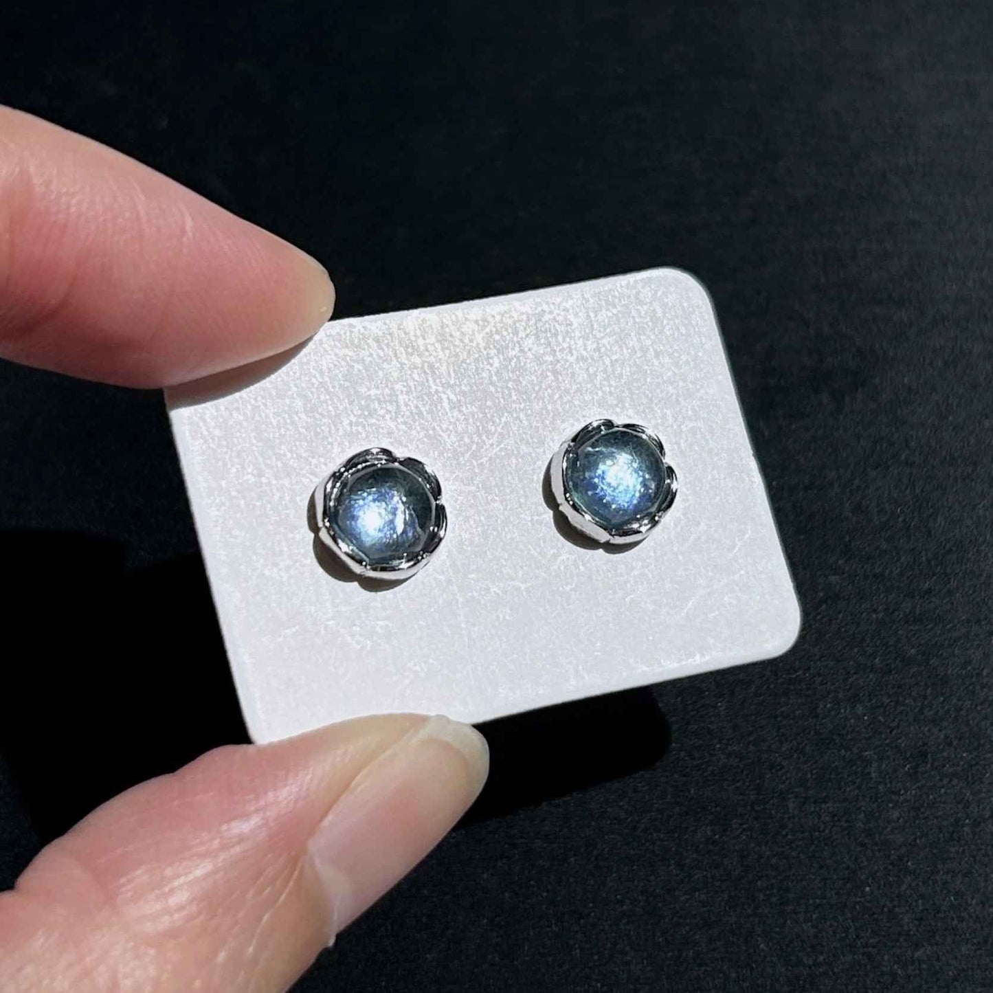 High Quality Aquamarine Silver Stud Earrings