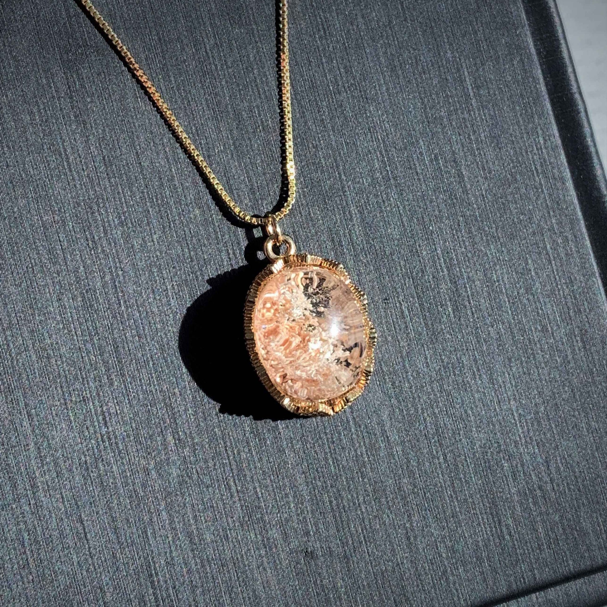 White Garden Quartz 14k Gold Pendant Necklace