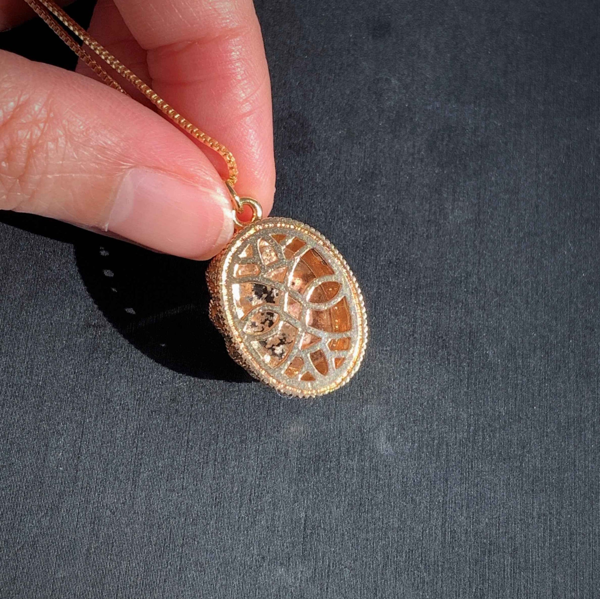 White Garden Quartz 14k Gold Pendant Necklace