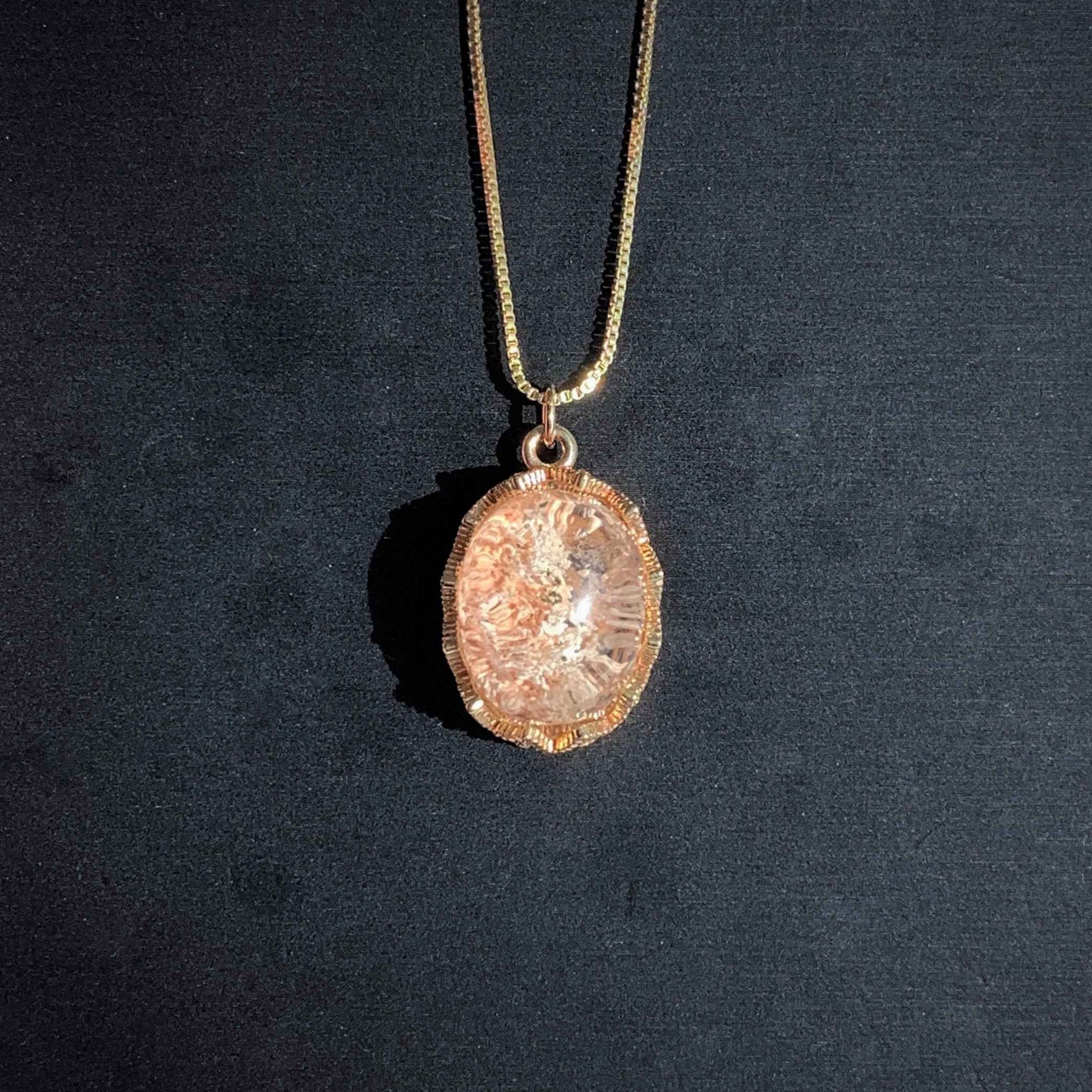 White Garden Quartz 14k Gold Pendant Necklace