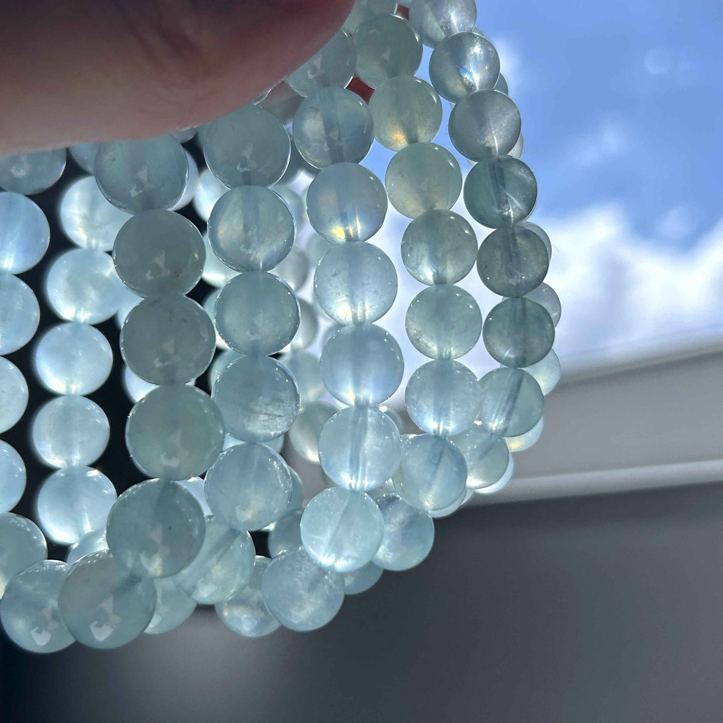 High Quality Aquamarine Bracelet in 7 to 10MM | Birthstone of March