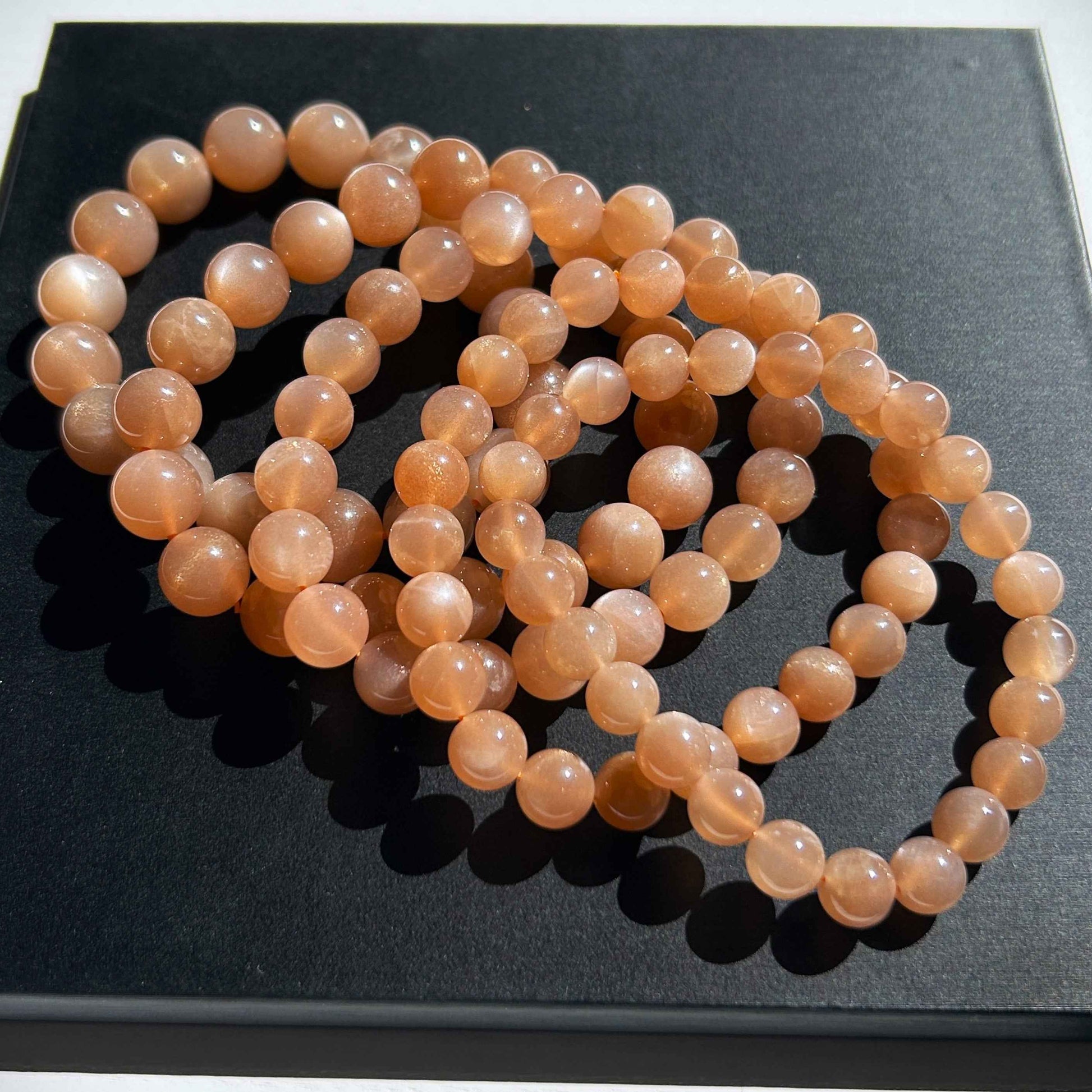 Peach Moonstone Bracelet in 8 to 11MM