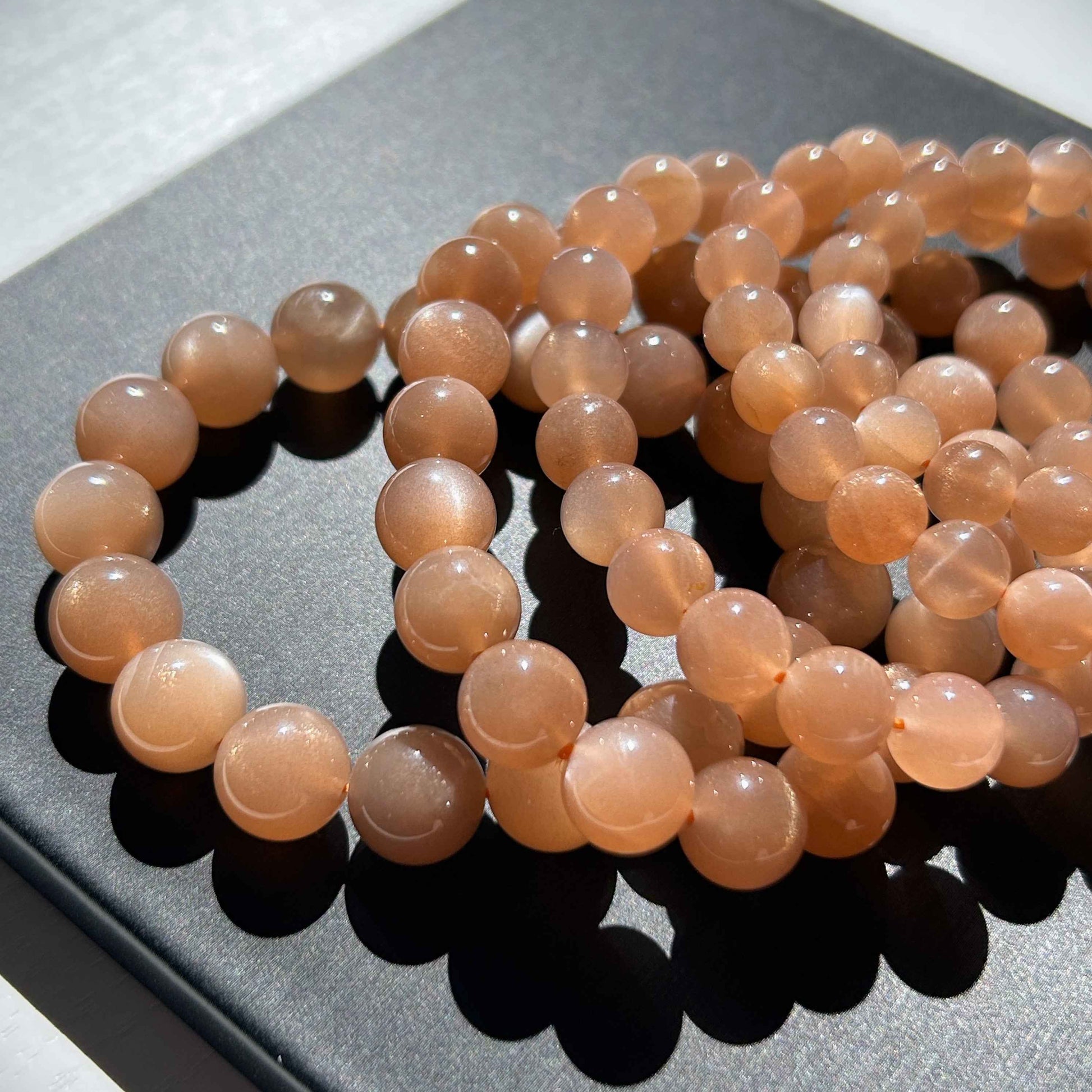 Peach Moonstone Bracelet in 8 to 11MM