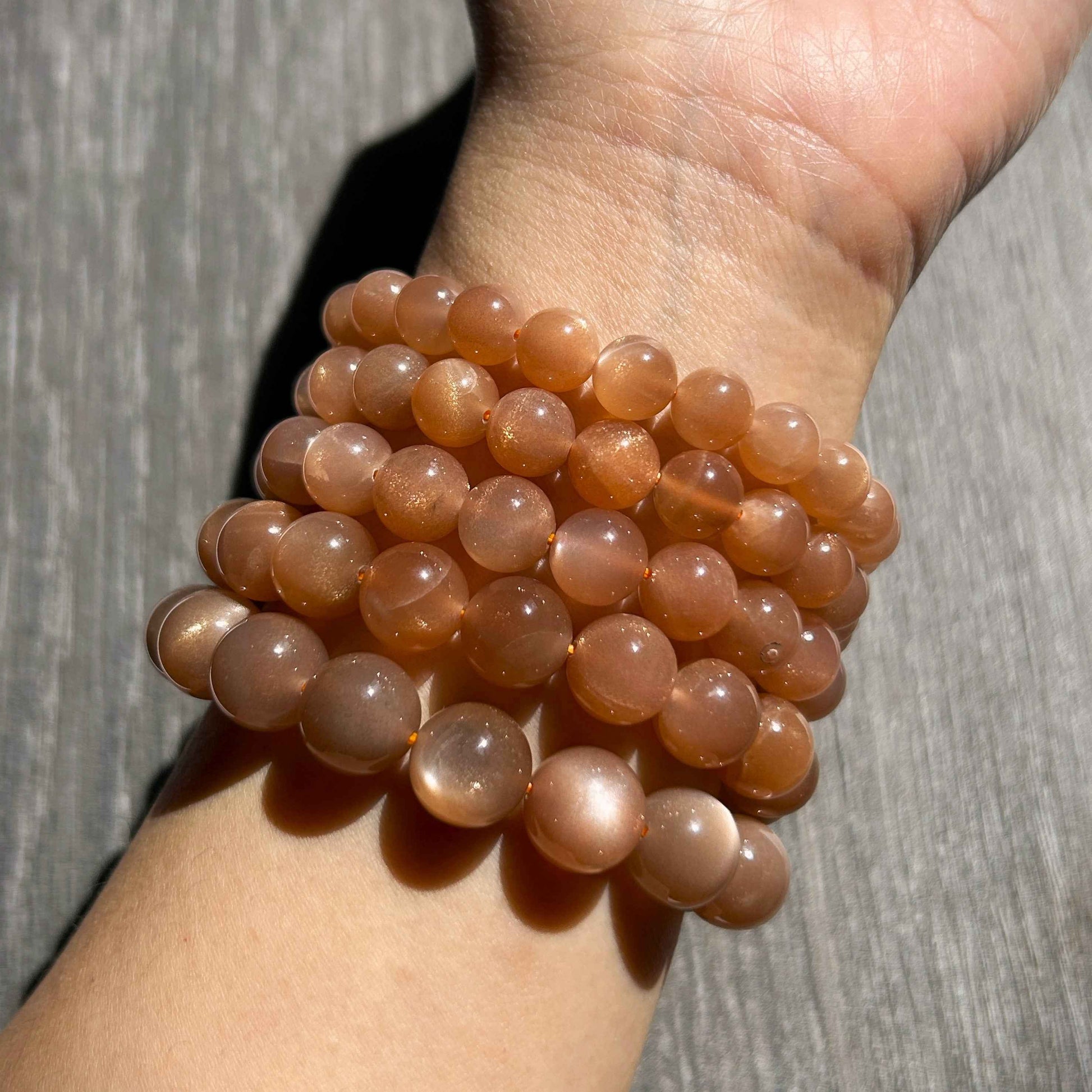 Peach Moonstone Bracelet in 8 to 11MM