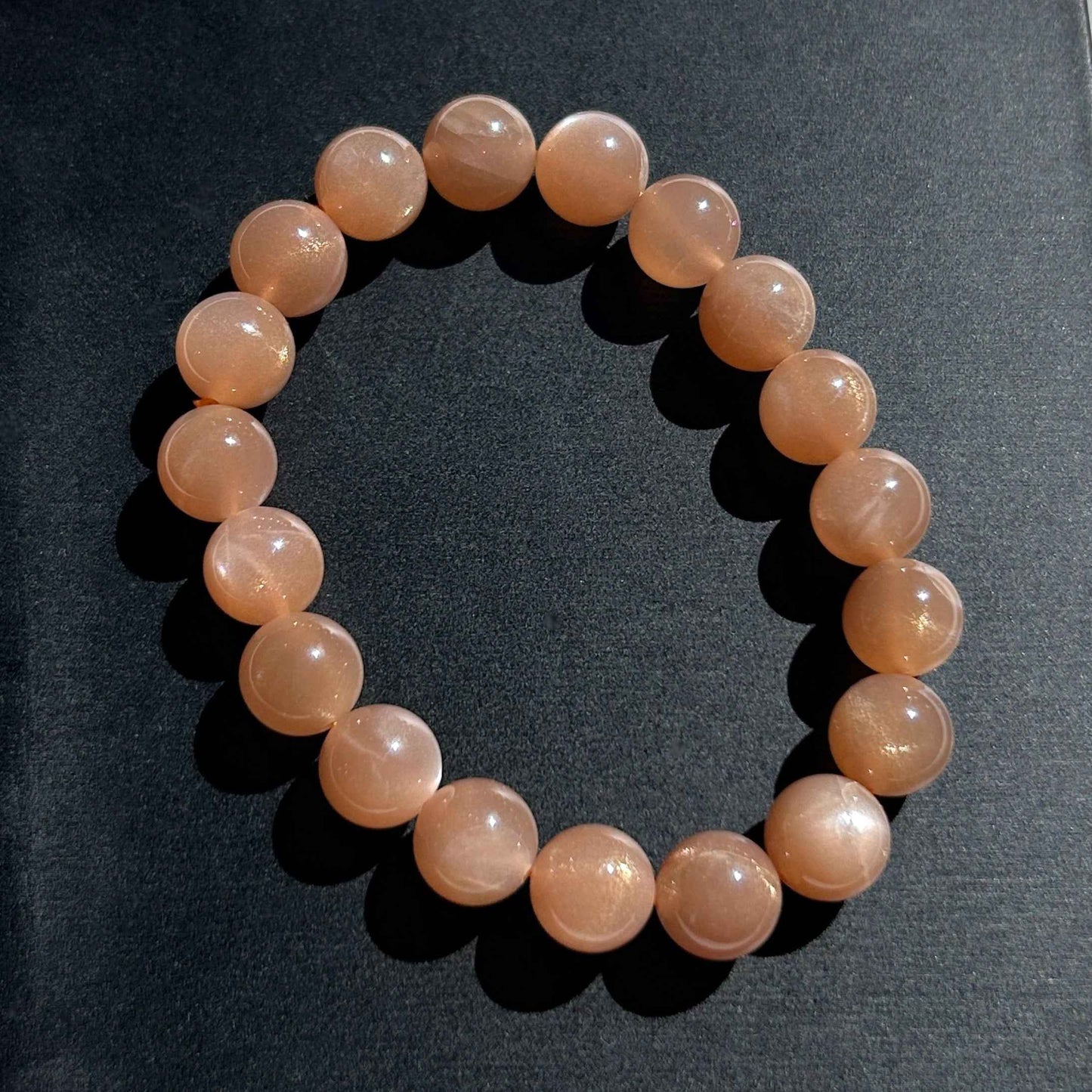Peach Moonstone Bracelet in 8 to 11MM