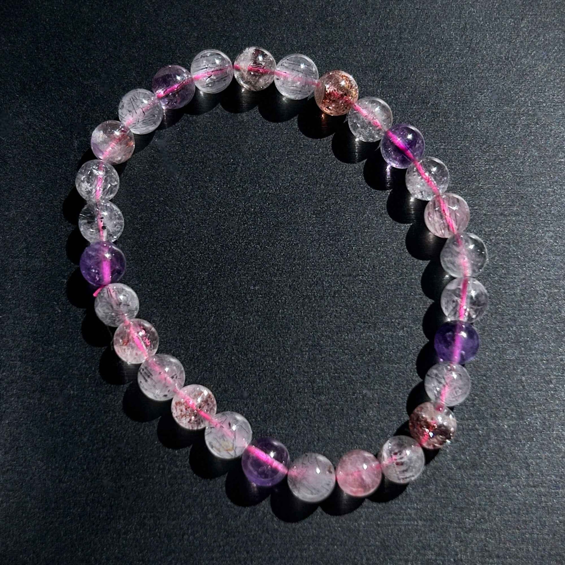 Natural Super 7 Bracelet in 6 to 8MM