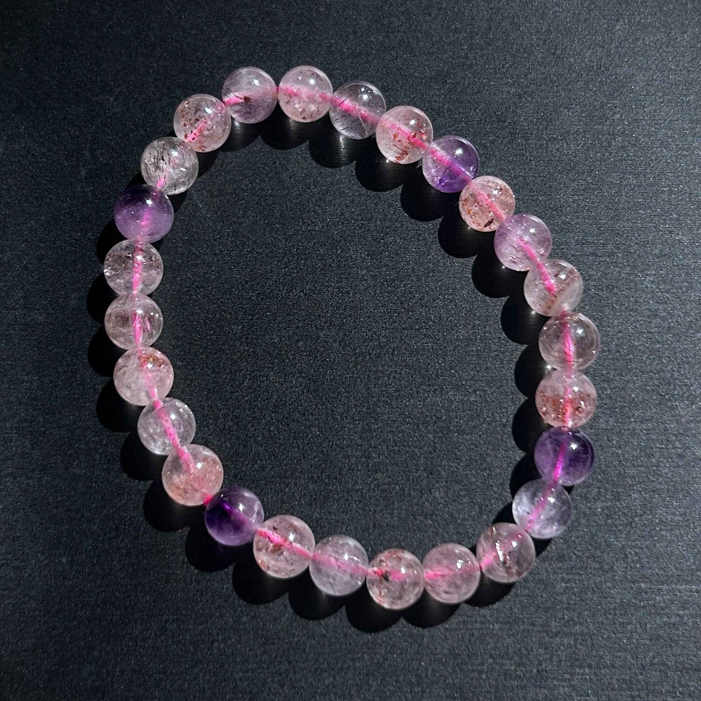 Natural Super 7 Bracelet in 6 to 8MM