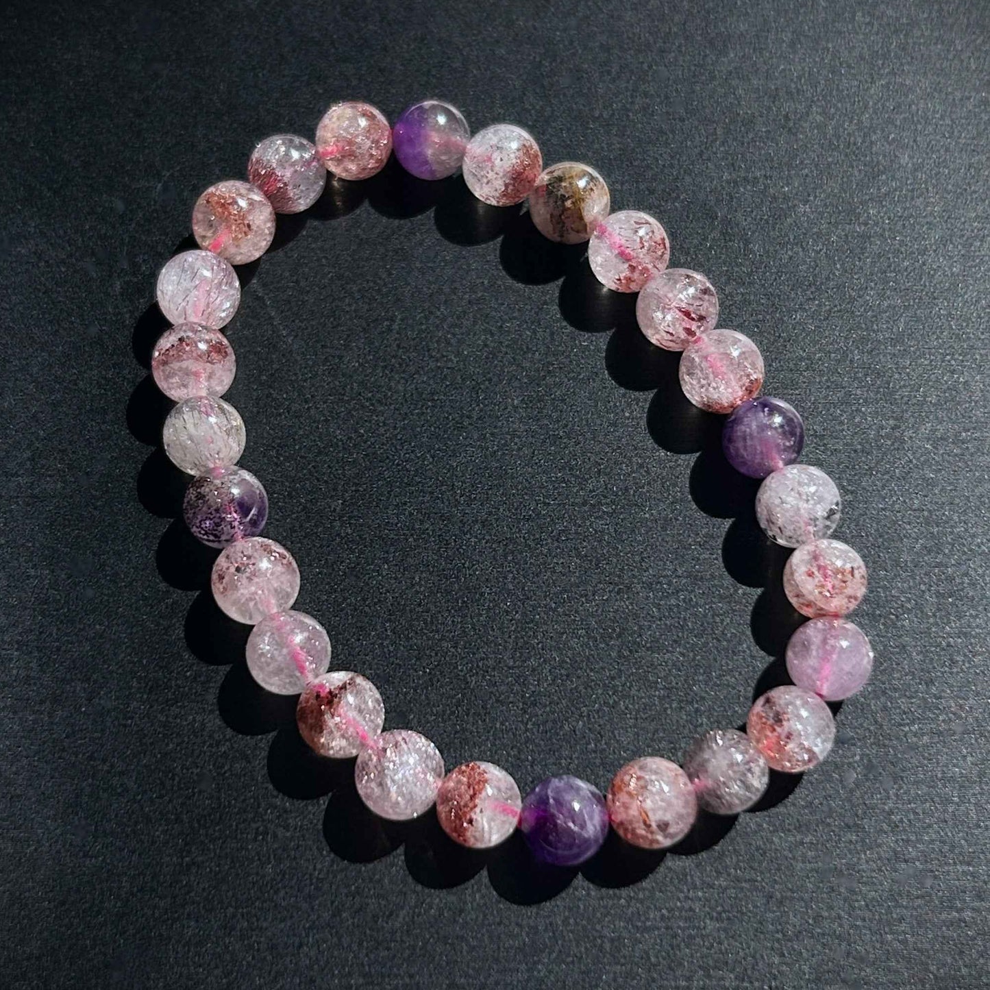 Natural Super 7 Bracelet in 6 to 8MM