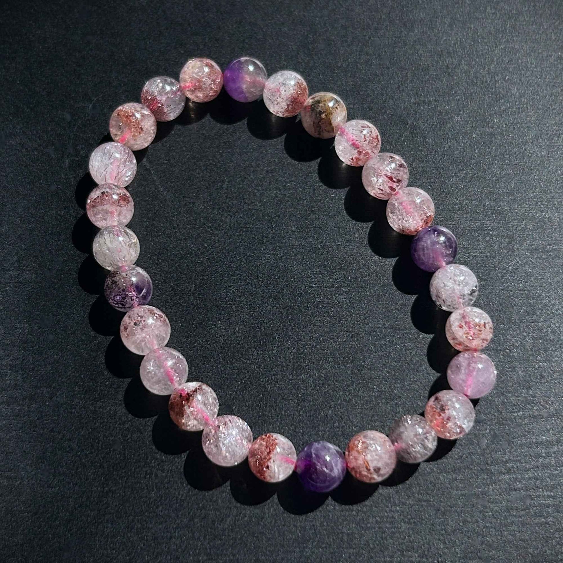 Natural Super 7 Bracelet in 6 to 8MM