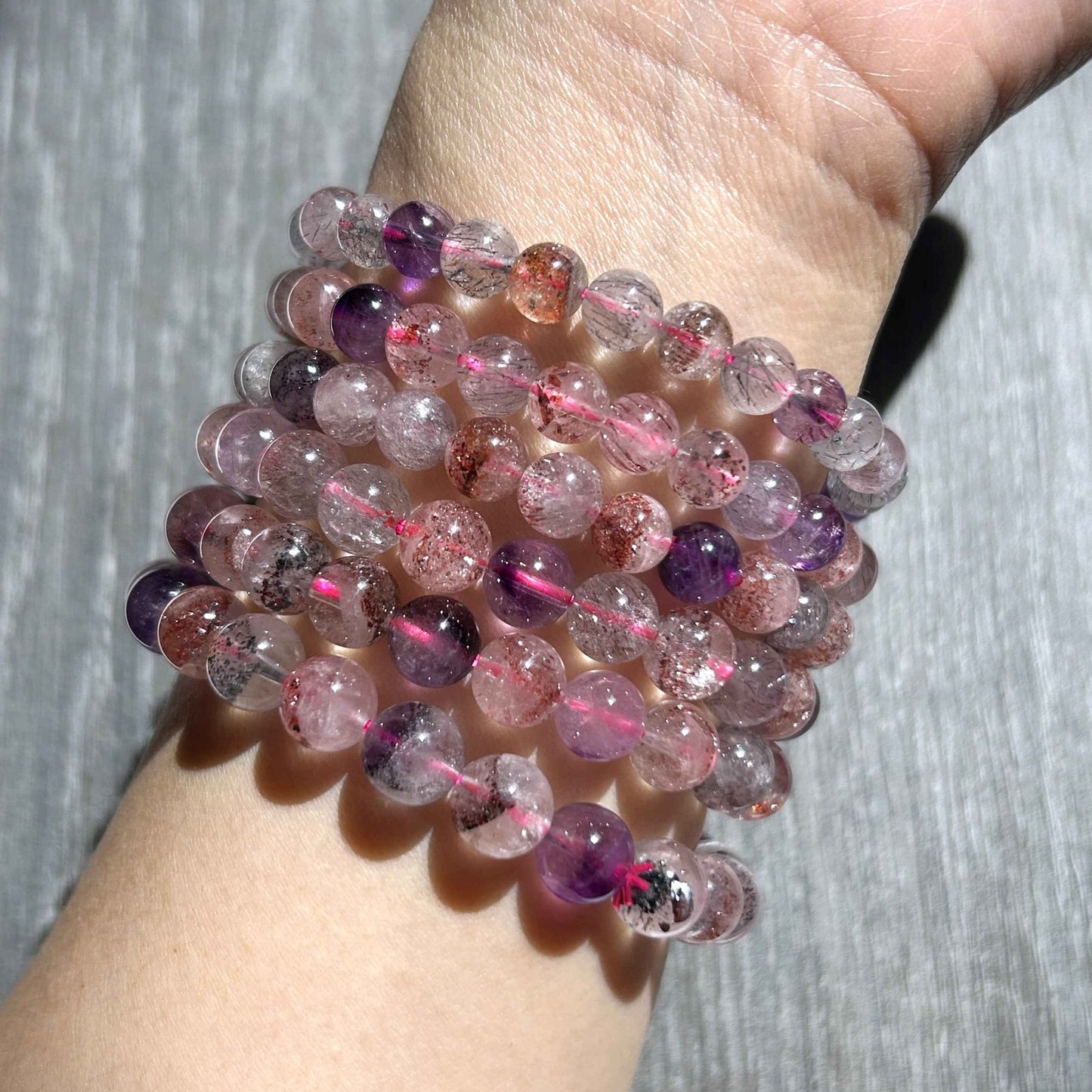 Natural Super 7 Bracelet in 6 to 8MM