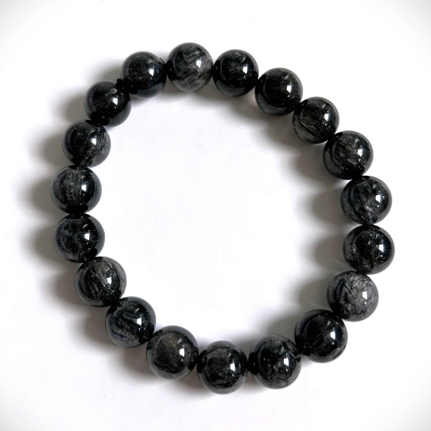 Black Rutilated Quartz Bracelet in 6 to 11MM