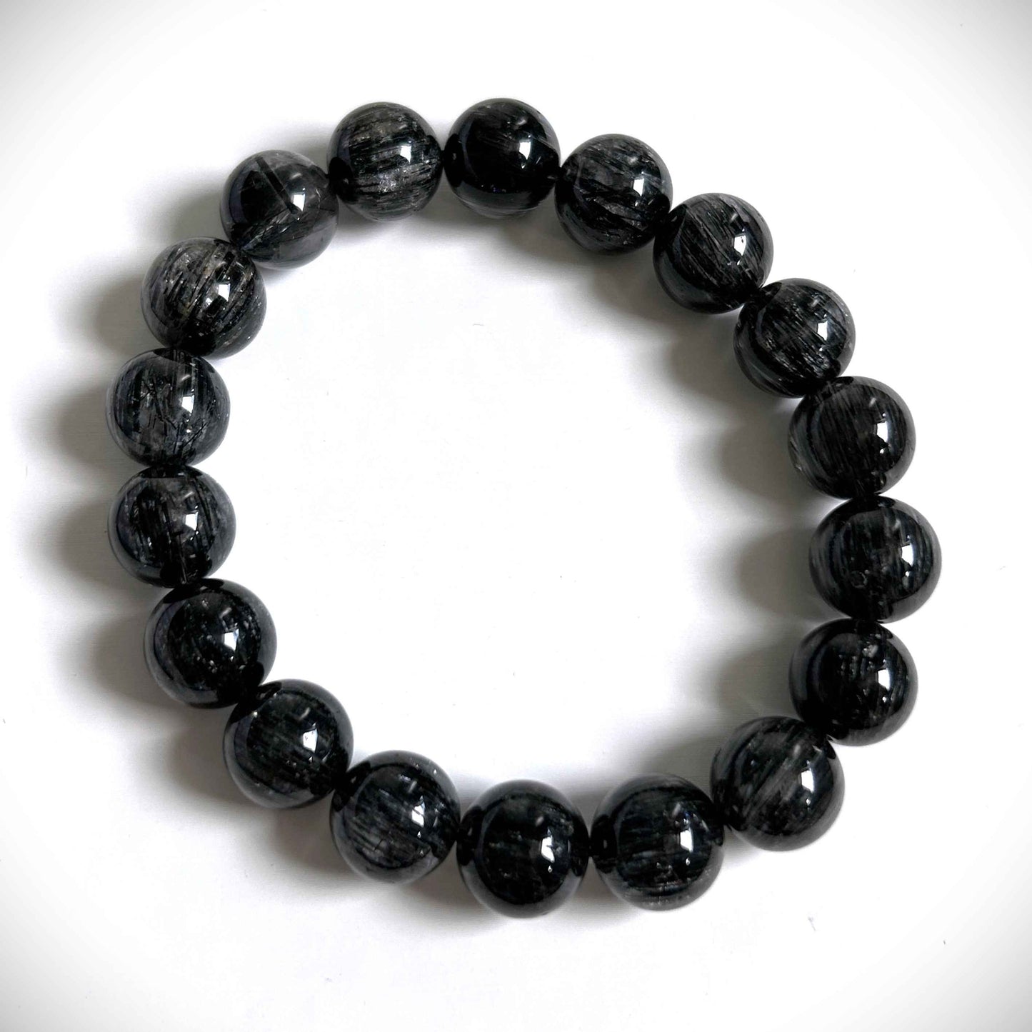Black Rutilated Quartz Bracelet in 6 to 11MM