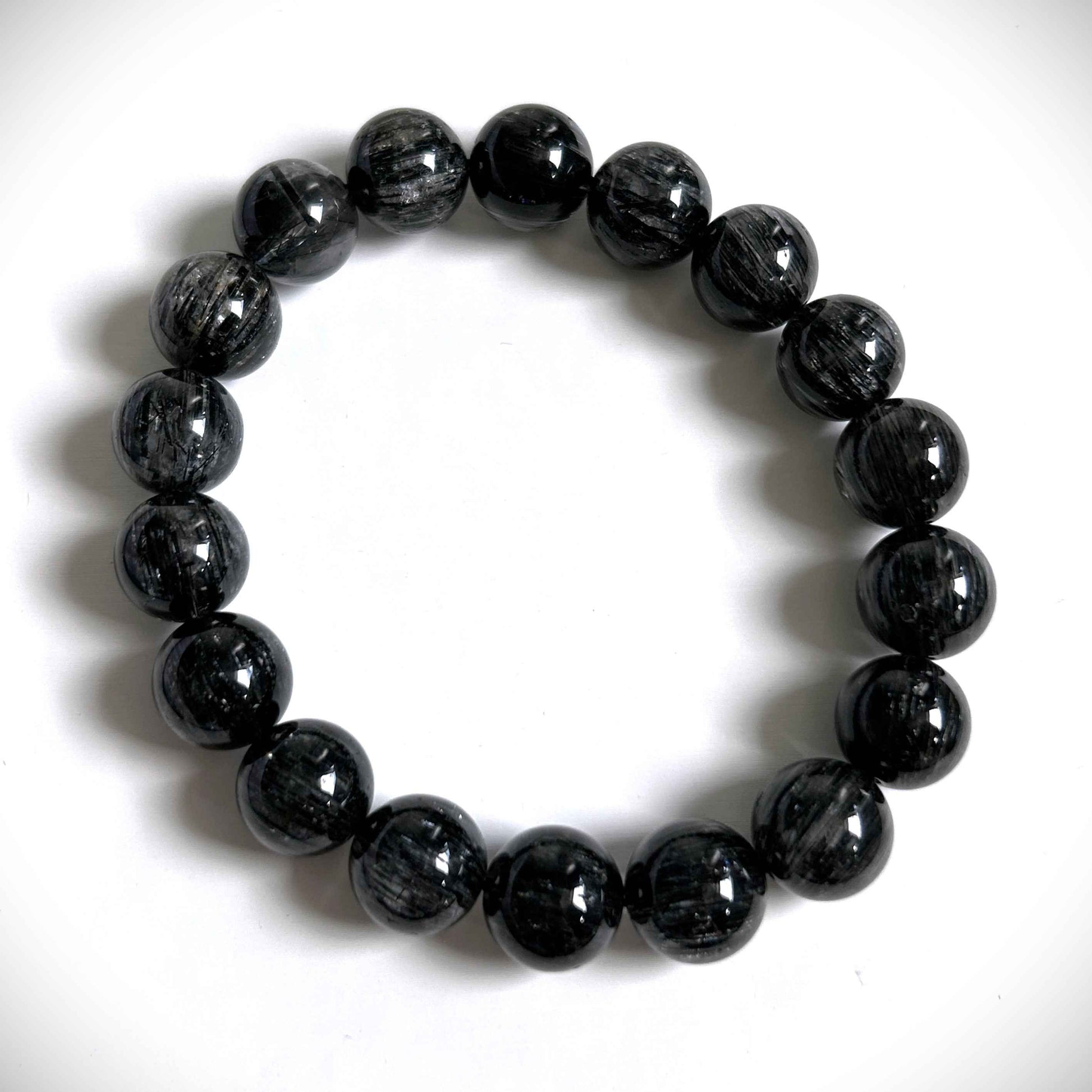 Black Rutilated Quartz Bracelet in 6 to 11MM
