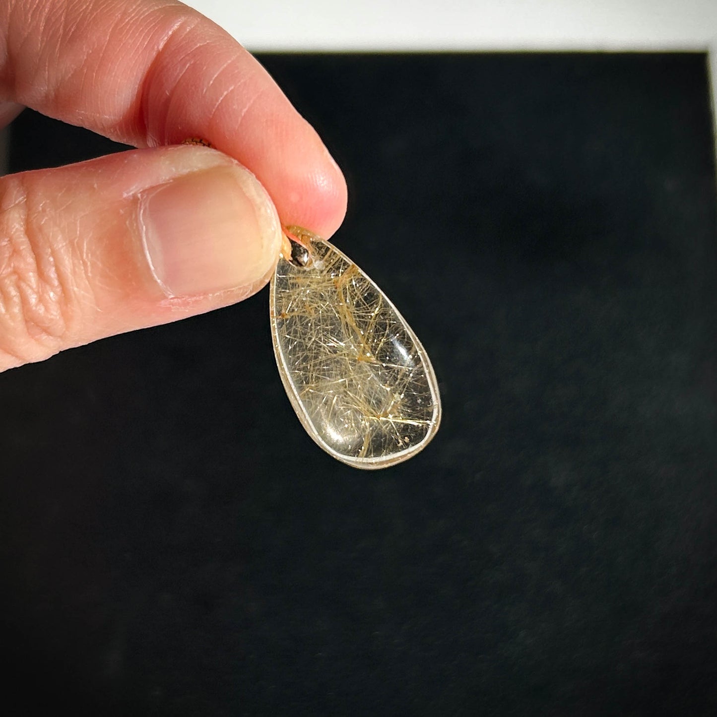 High Quality Golden Rutilated Quartz 14k Gold Pendant