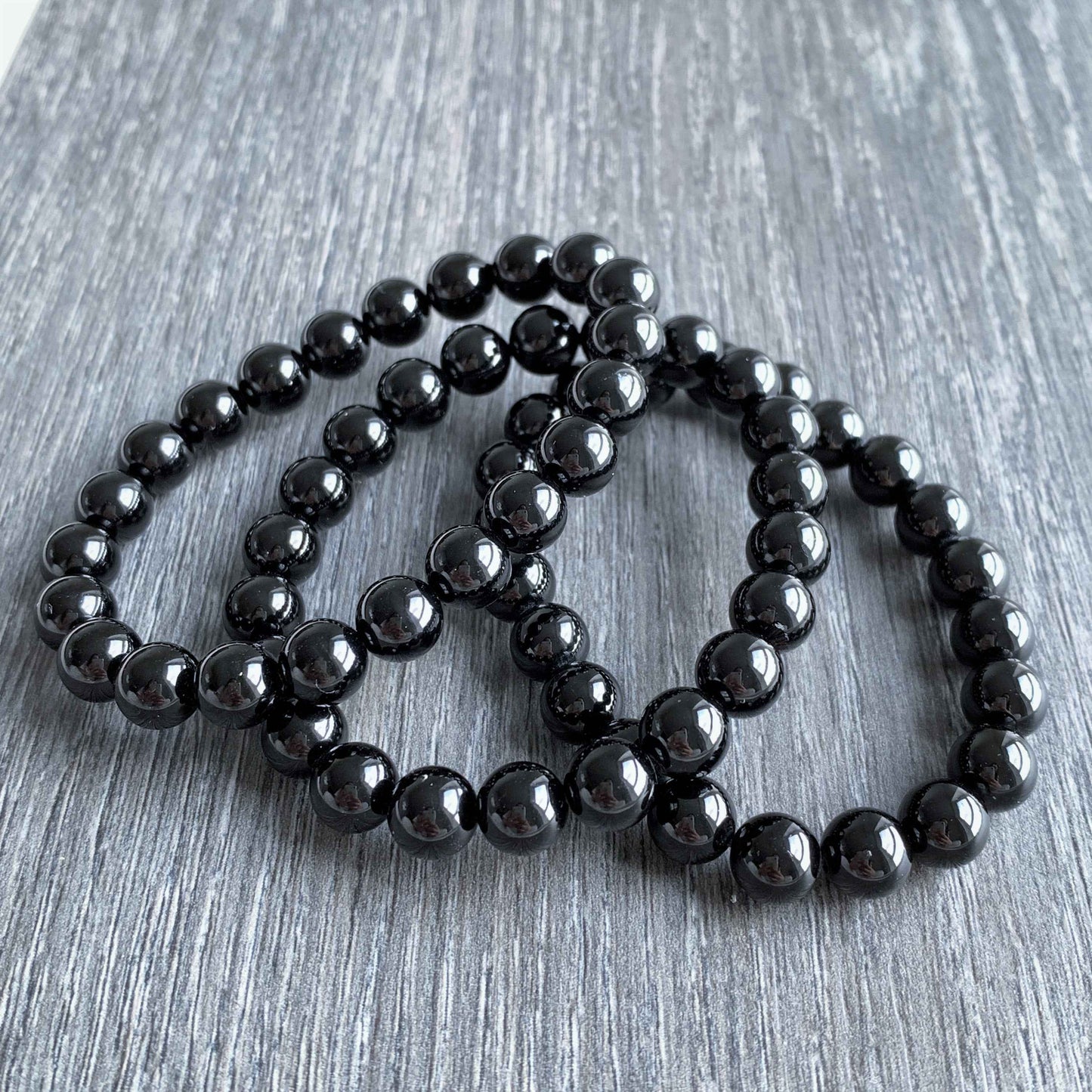 Natural Black Tourmaline Bracelet in 8.5MM