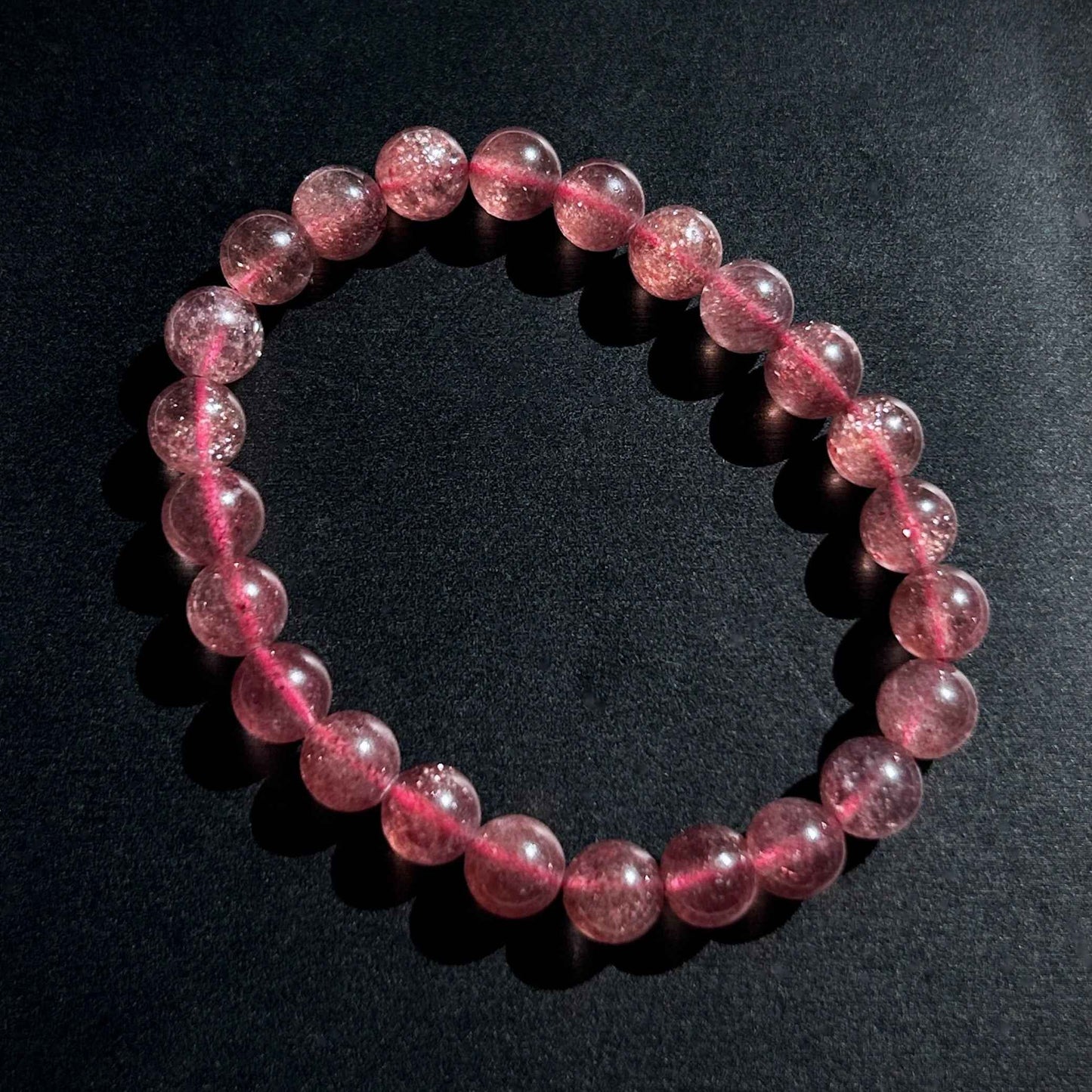 High Quality Starry Strawberry Quartz Bracelet in 8 to 11MM
