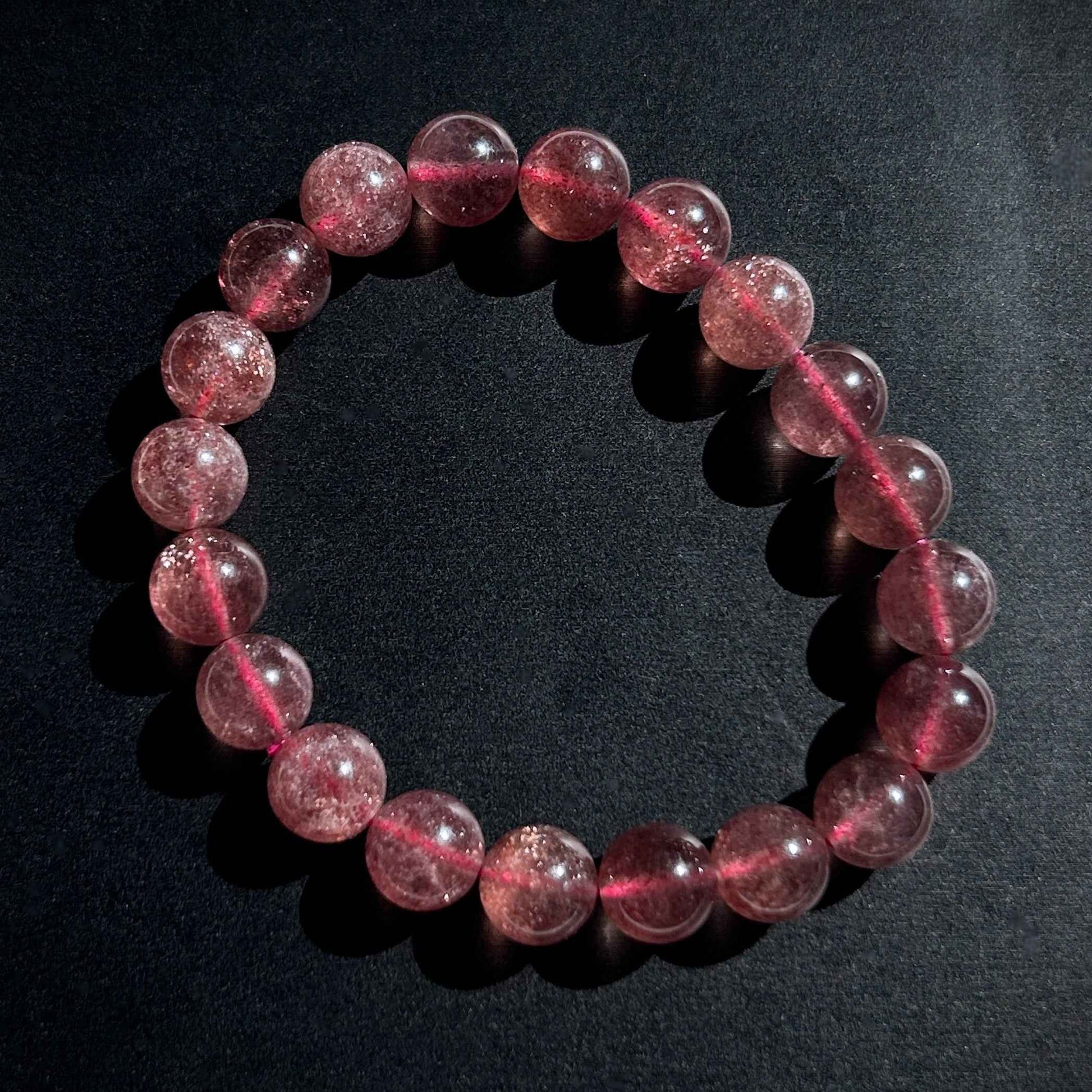 High Quality Starry Strawberry Quartz Bracelet in 8 to 11MM
