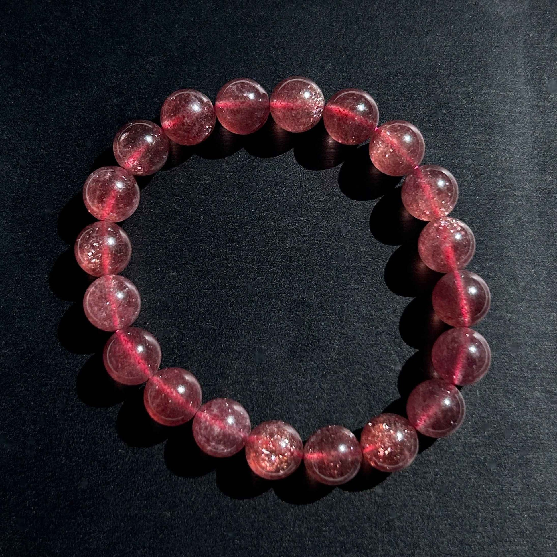 High Quality Starry Strawberry Quartz Bracelet in 8 to 11MM