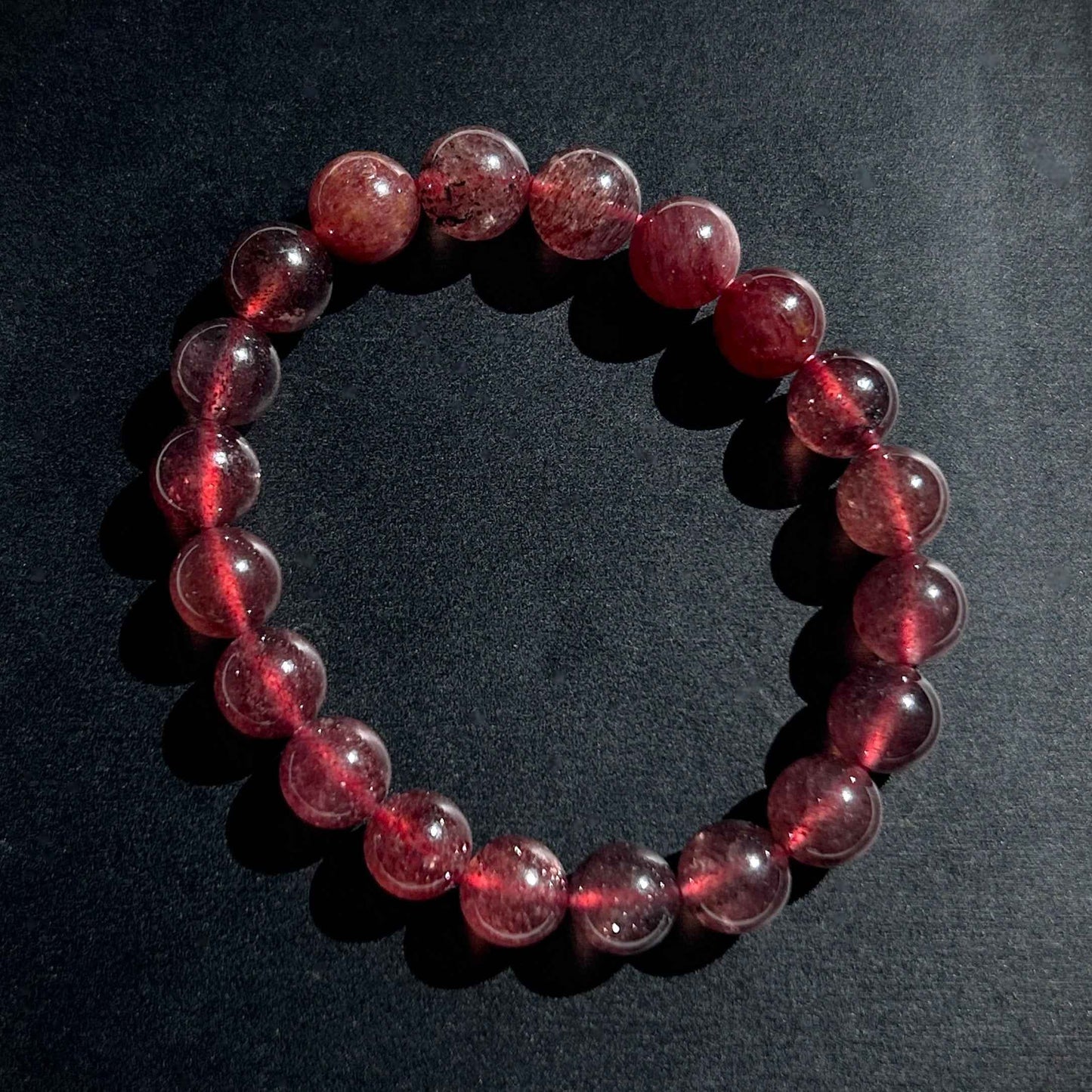 High Quality Starry Strawberry Quartz Bracelet in 8 to 11MM