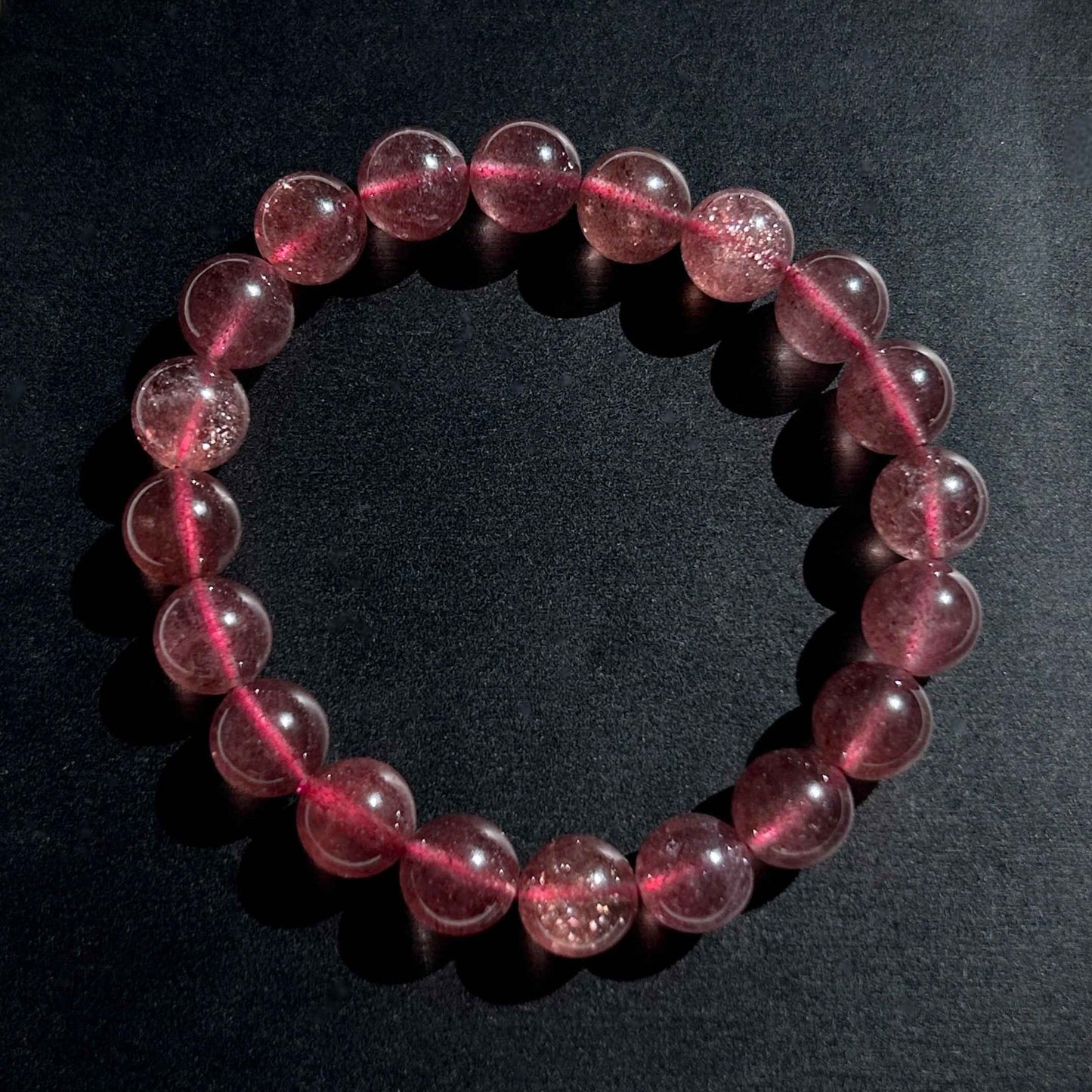 High Quality Starry Strawberry Quartz Bracelet in 8 to 11MM