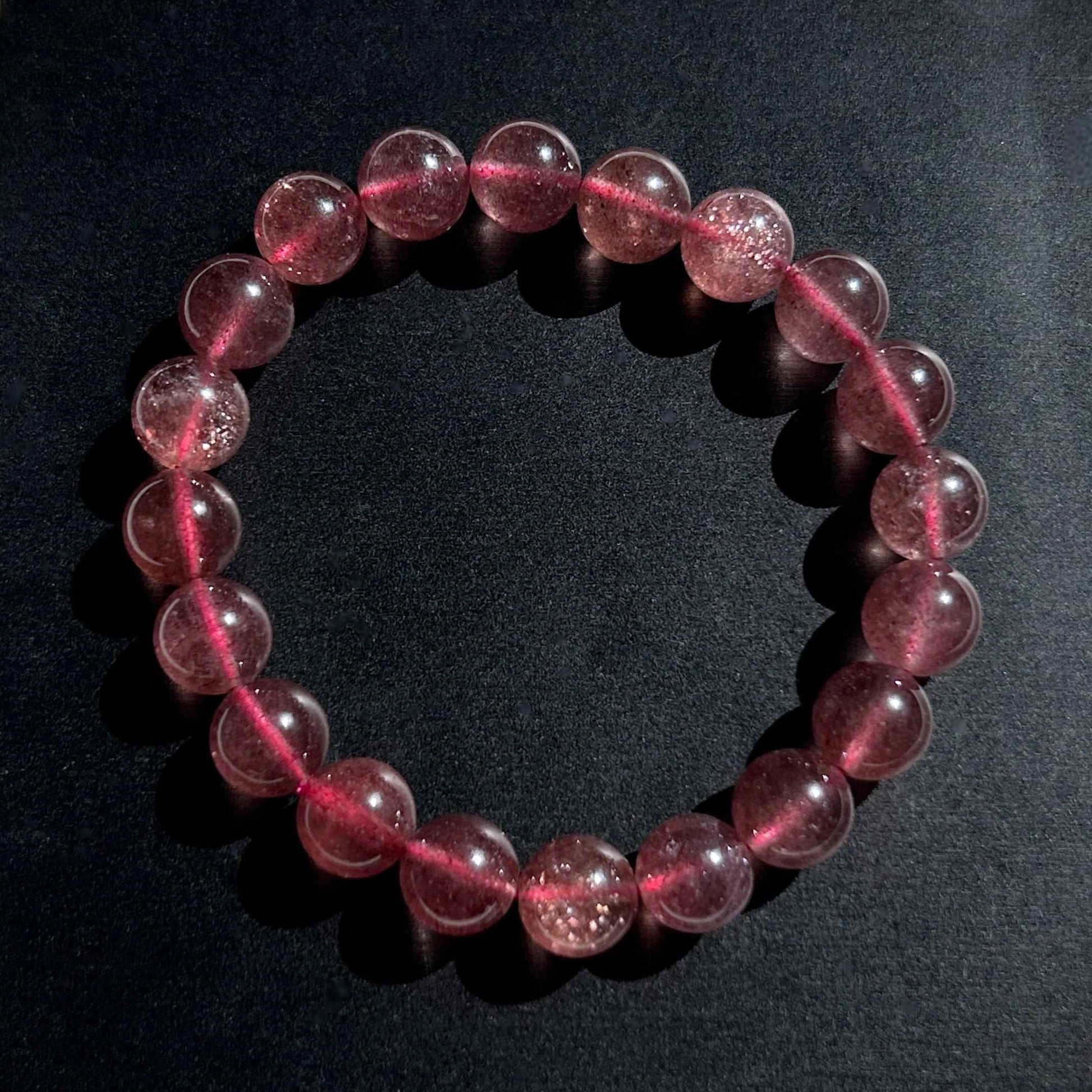 High Quality Starry Strawberry Quartz Bracelet in 8 to 11MM