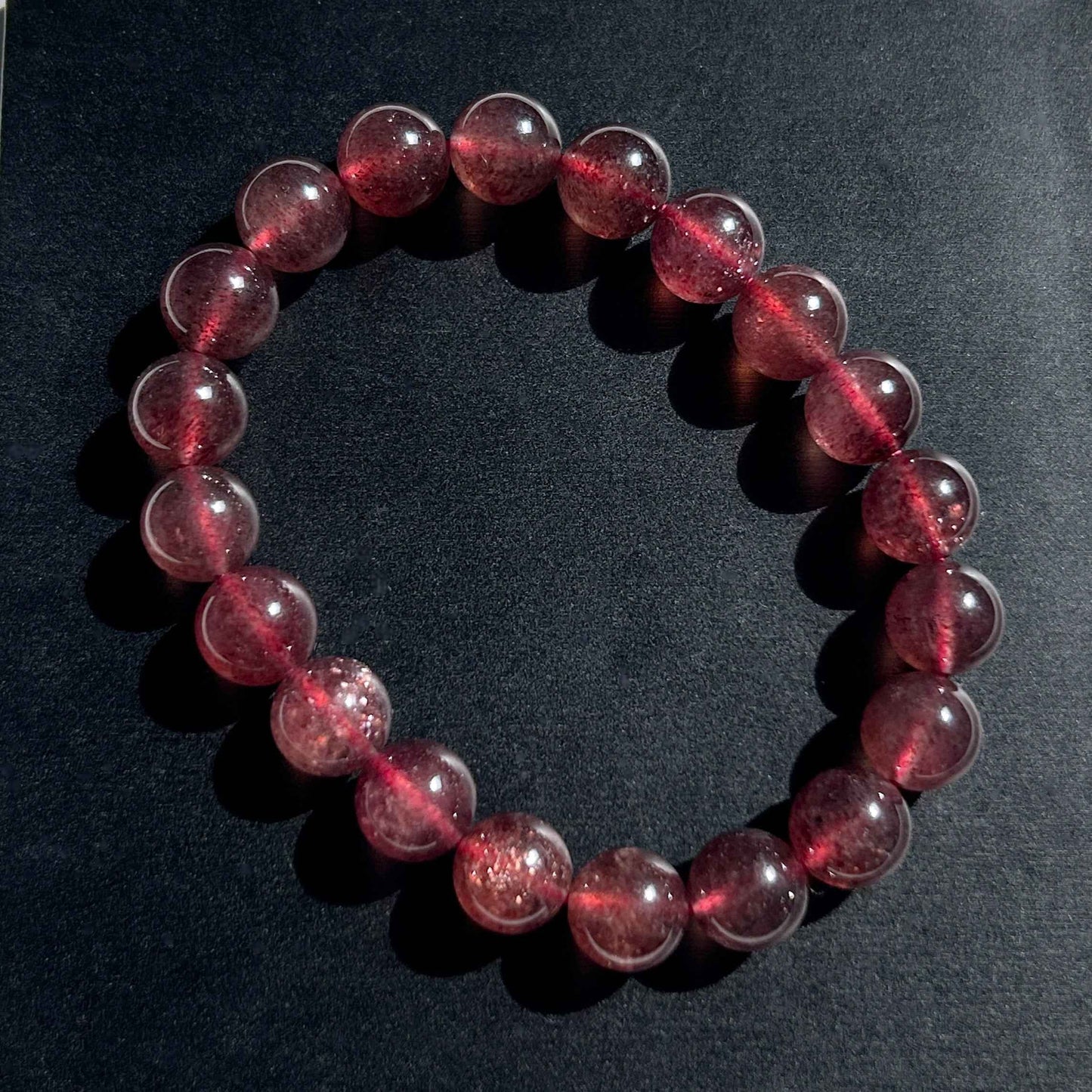 High Quality Starry Strawberry Quartz Bracelet in 8 to 11MM