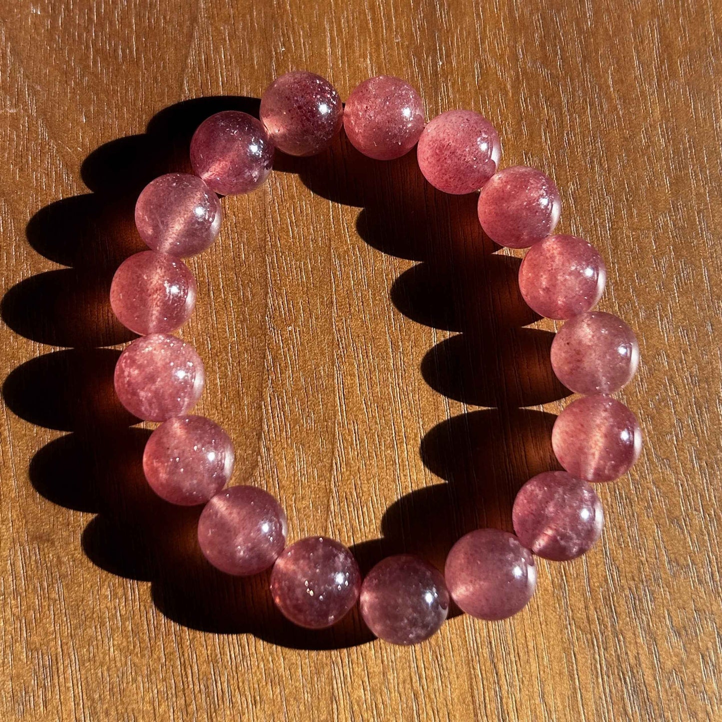 High Quality Strawberry Quartz Bracelet in 8 to 11MM