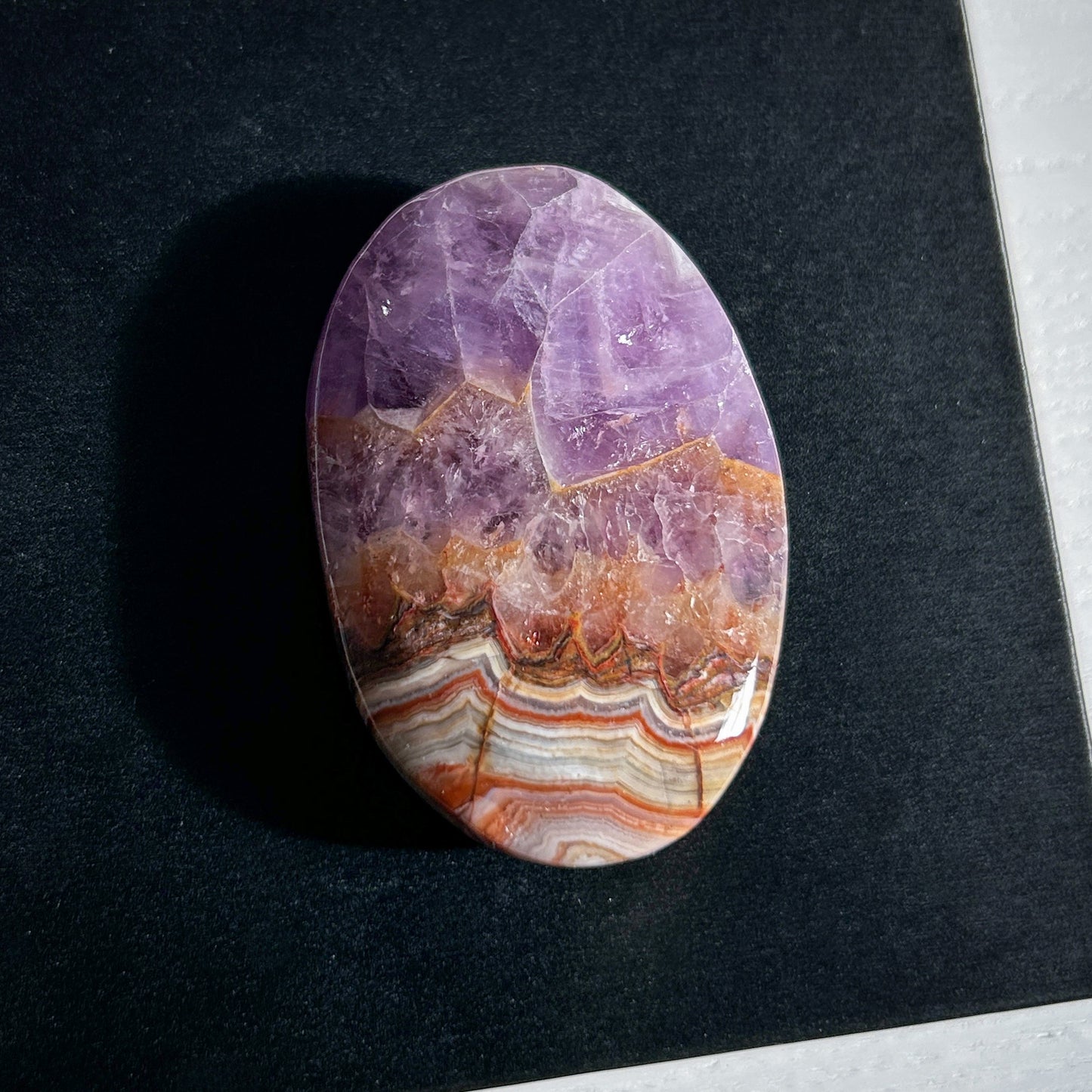 Natural Amethyst Lace Agate Palm Stone Pocket Stone