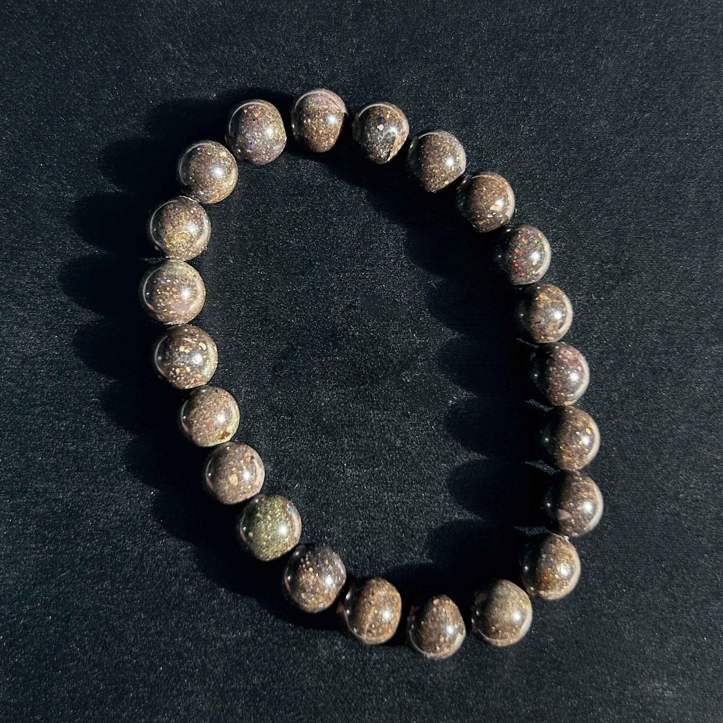 Rare Sparkling Australian Black Opal Bracelet 8 & 11mm
