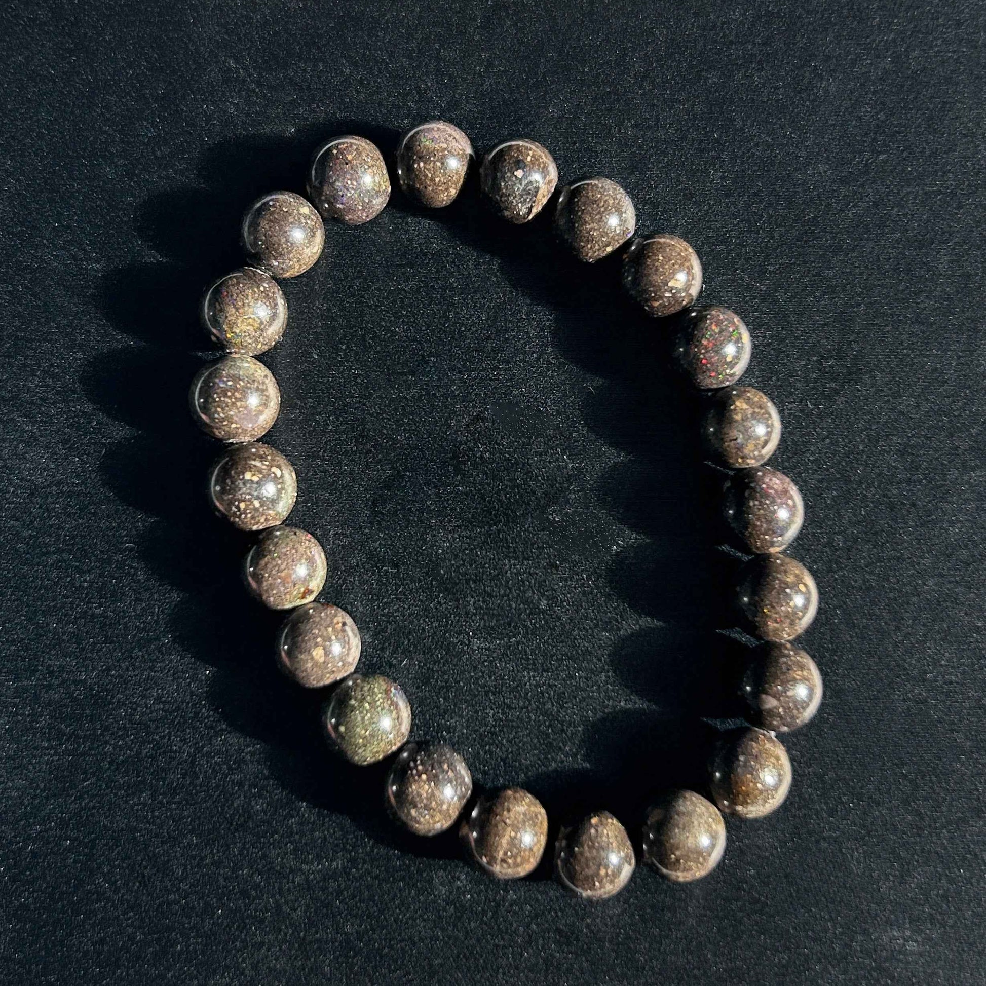 Rare Sparkling Australian Black Opal Bracelet 8 & 11mm