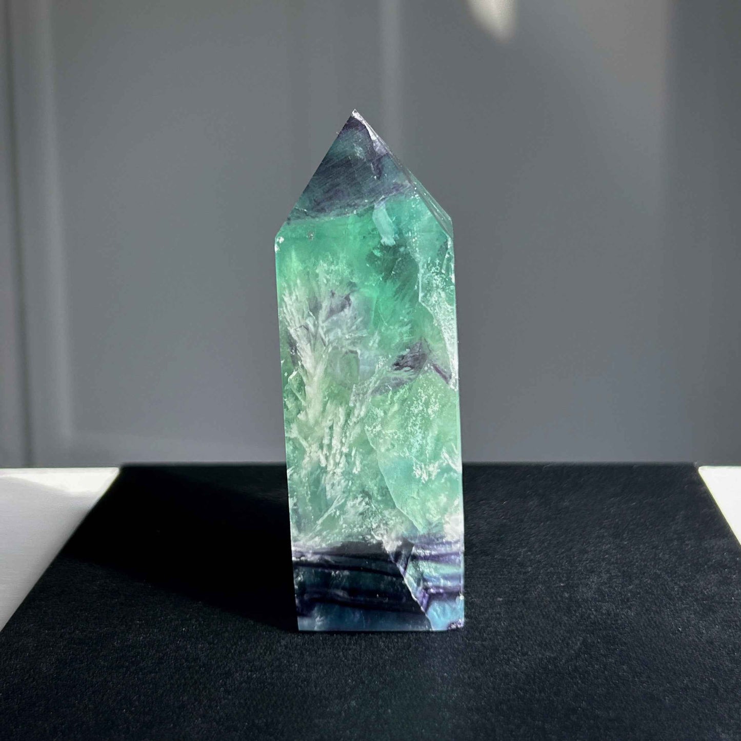 Rare Natural Feather Fluorite Points Standing Stone